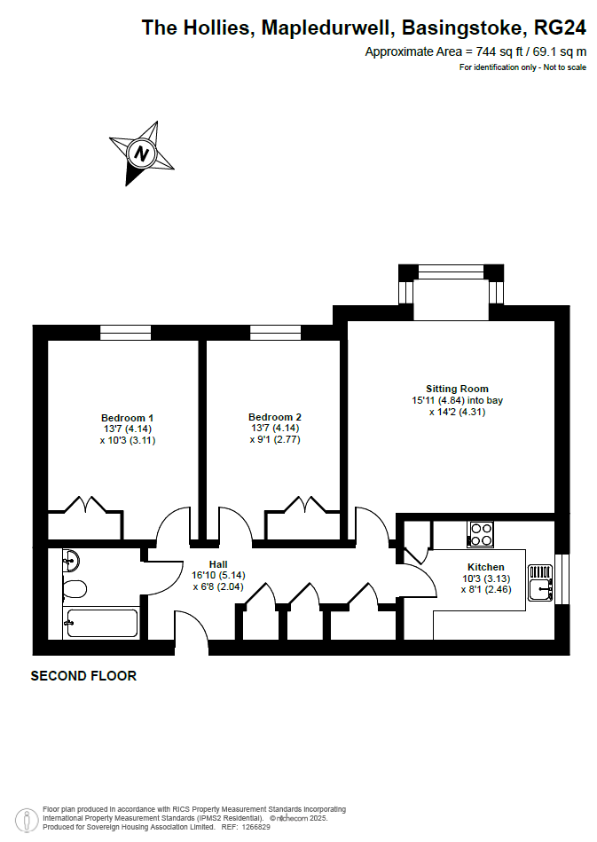 SNG RESALE SO - 44 Holly House,, The Hollies, Basingstoke floorplan