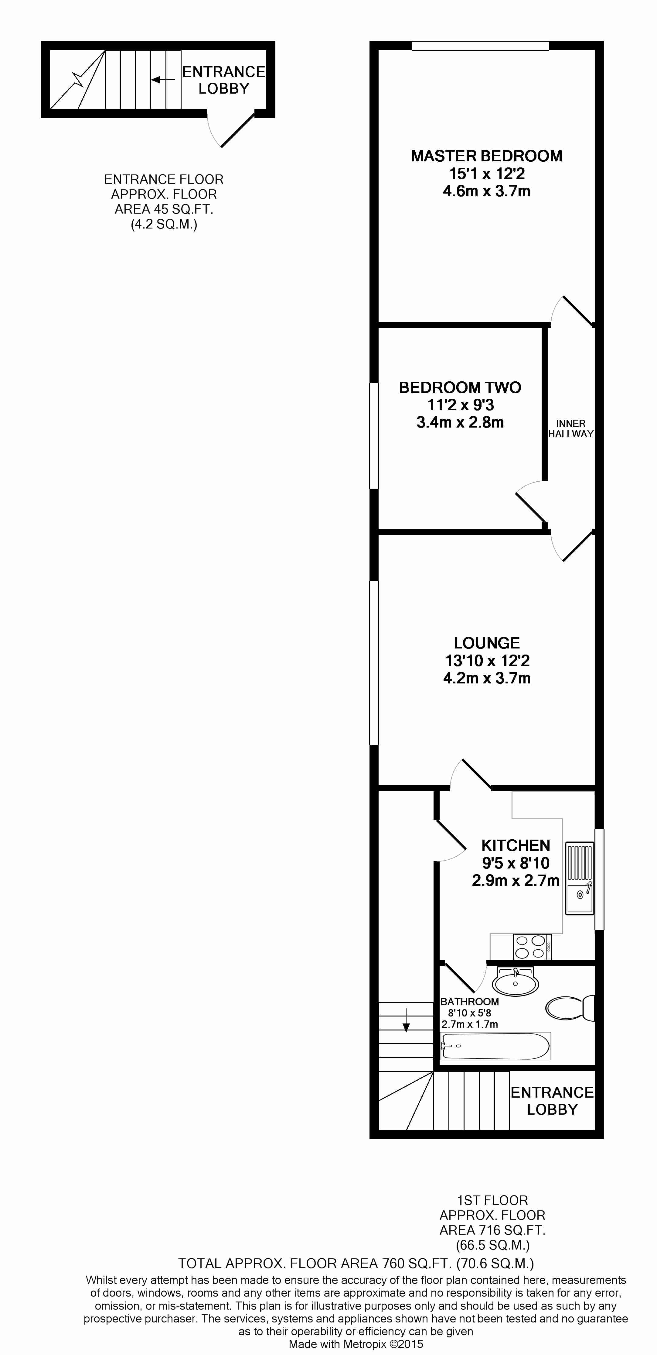 The Flat, 244 London Road, Waterlooville floorplan