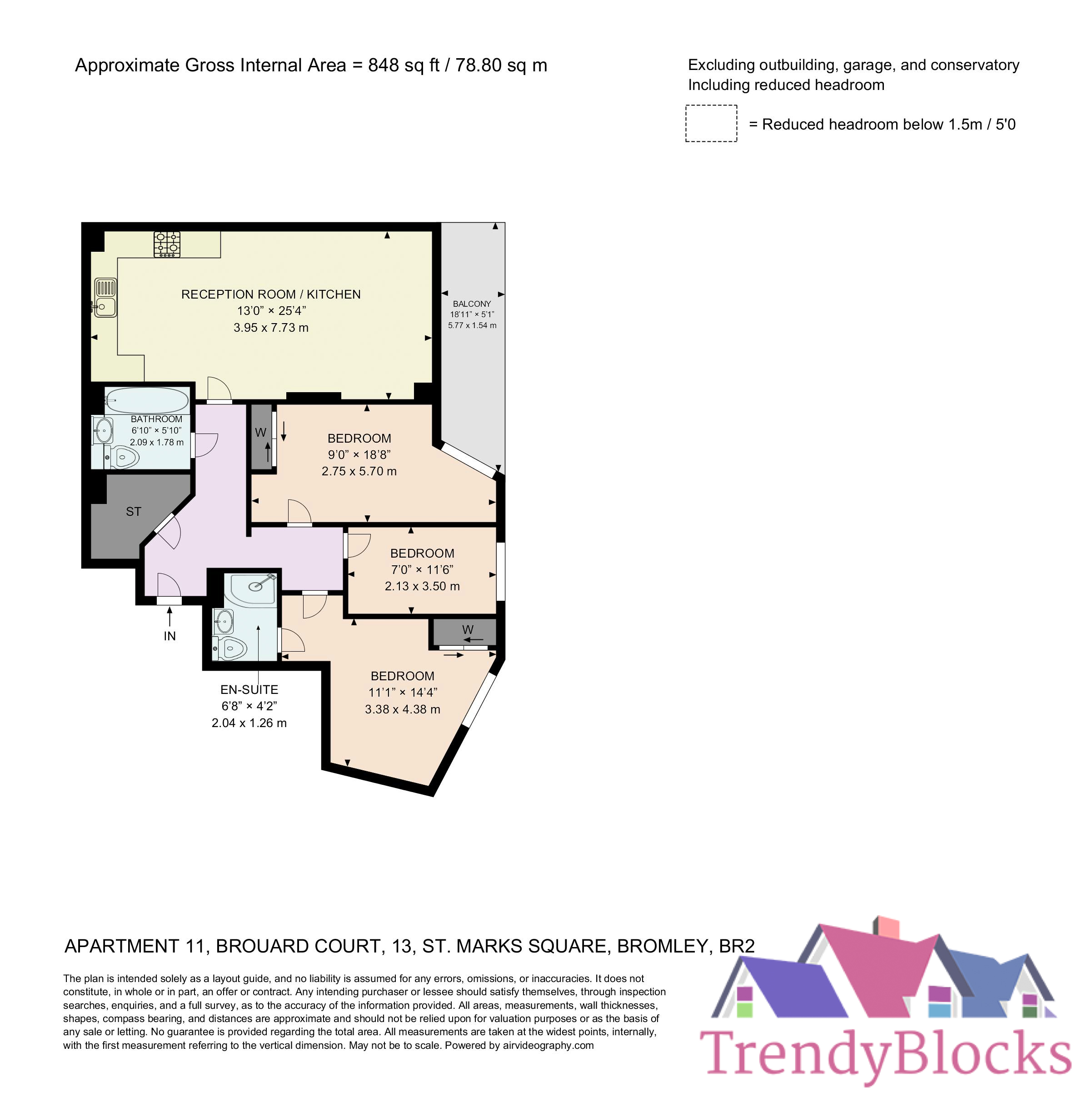 Apartment 11, Brouard Court, 13, St. Marks Square, Bromley floorplan