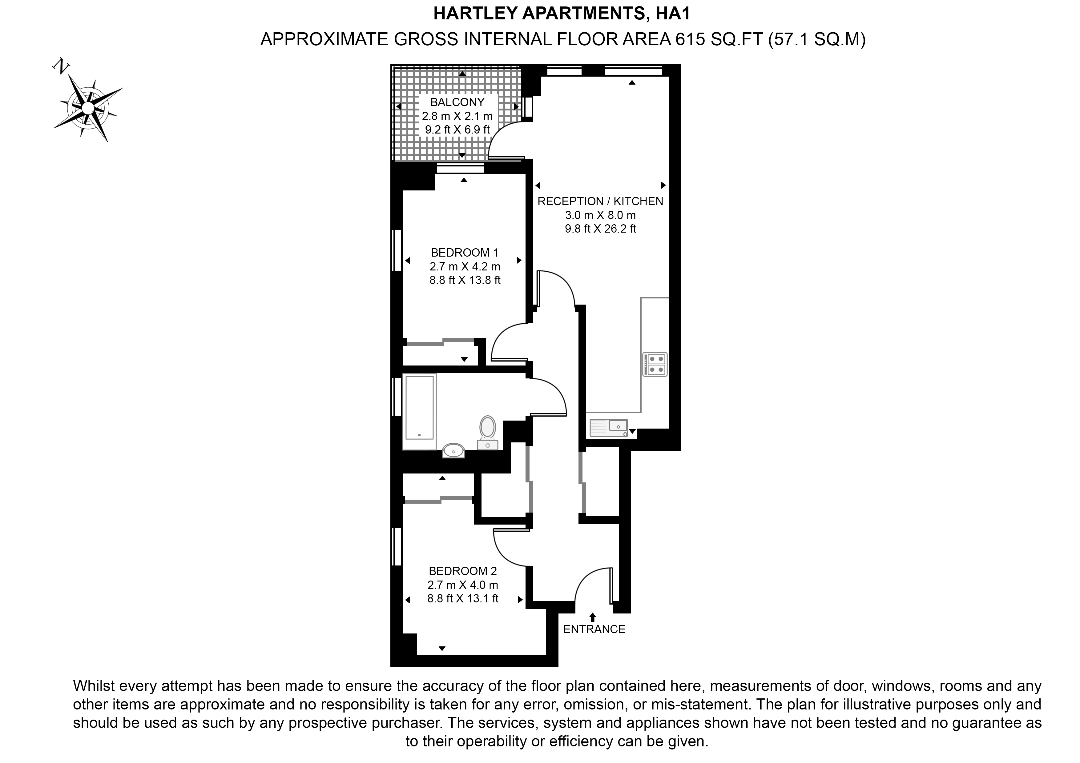 Flat 83,, Hartley Apartments, Perceval Square, Harrow floorplan