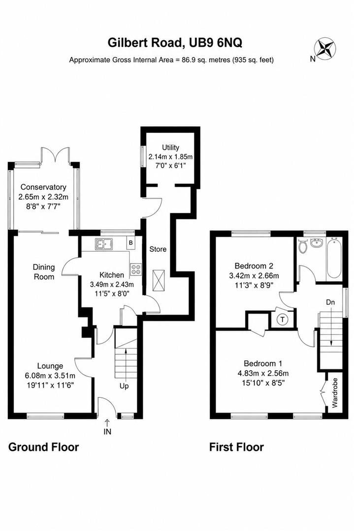 10, Gilbert Road, Uxbridge floorplan