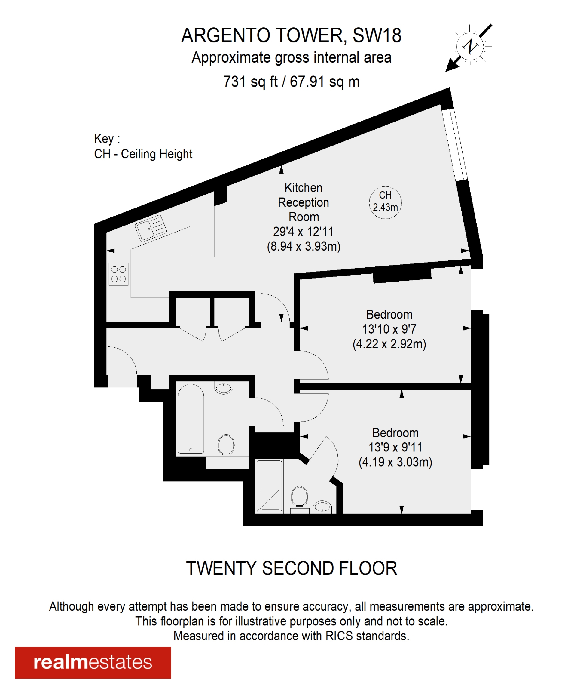 112 Argento Tower, Mapleton Road, Greater London floorplan