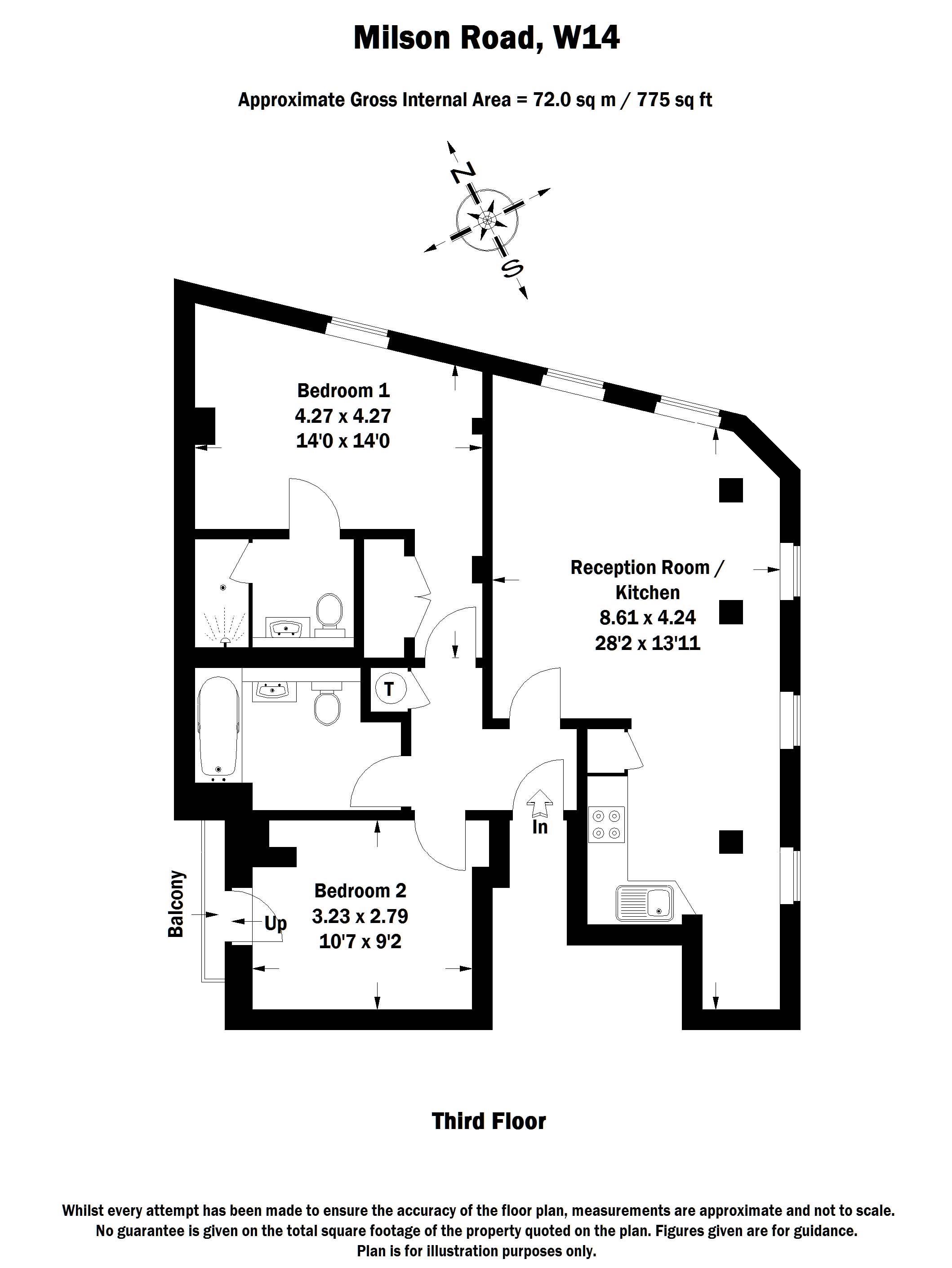 Flat 3, 58, Milson Road, London floorplan