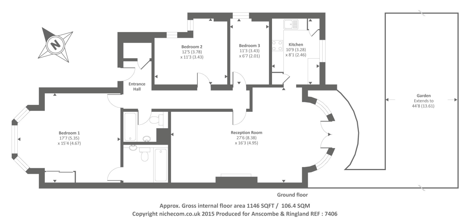 3 Bedrooms Flat to rent in Belsize Park, Belsize Park NW3,