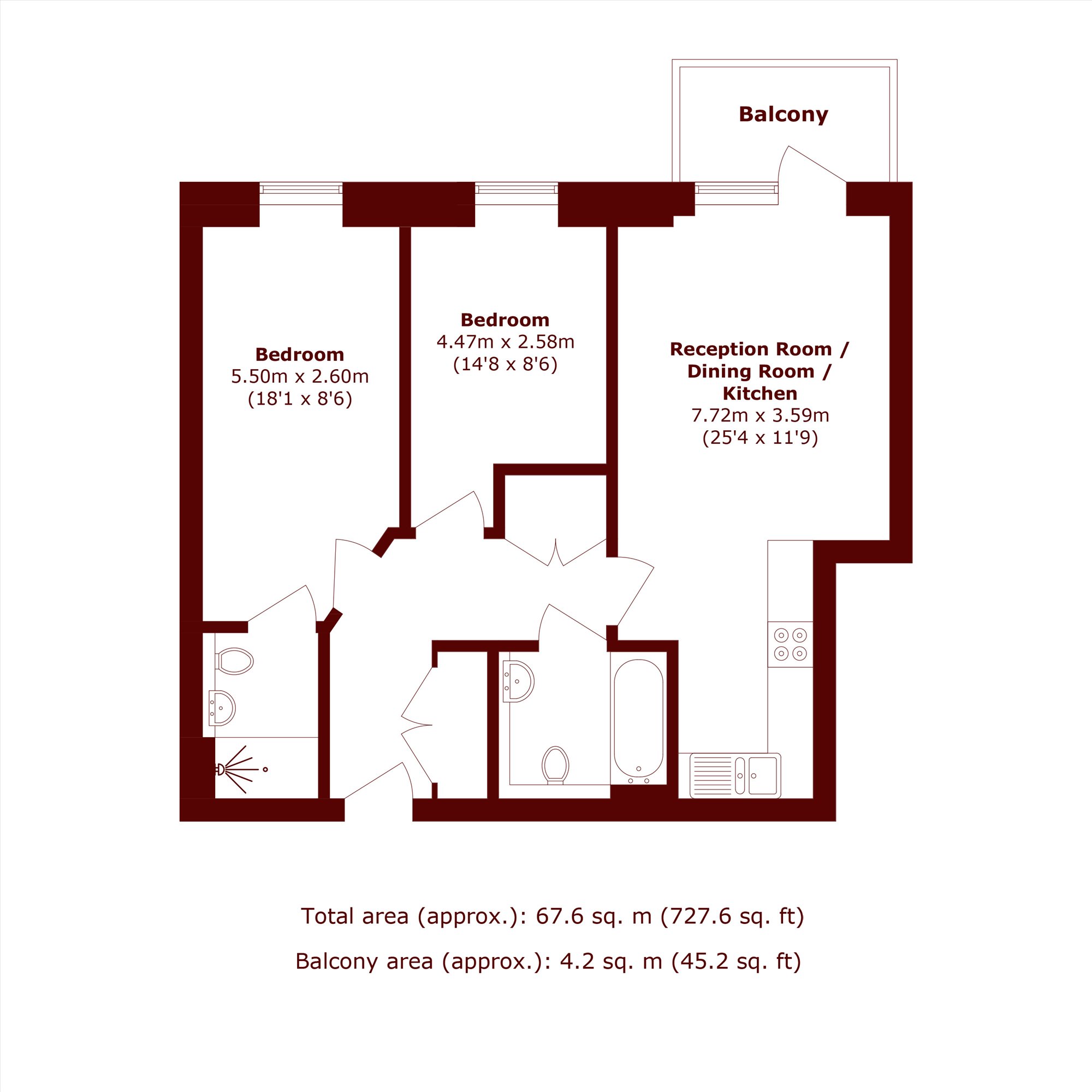 Flat 15, 1, Milles Square, London floorplan