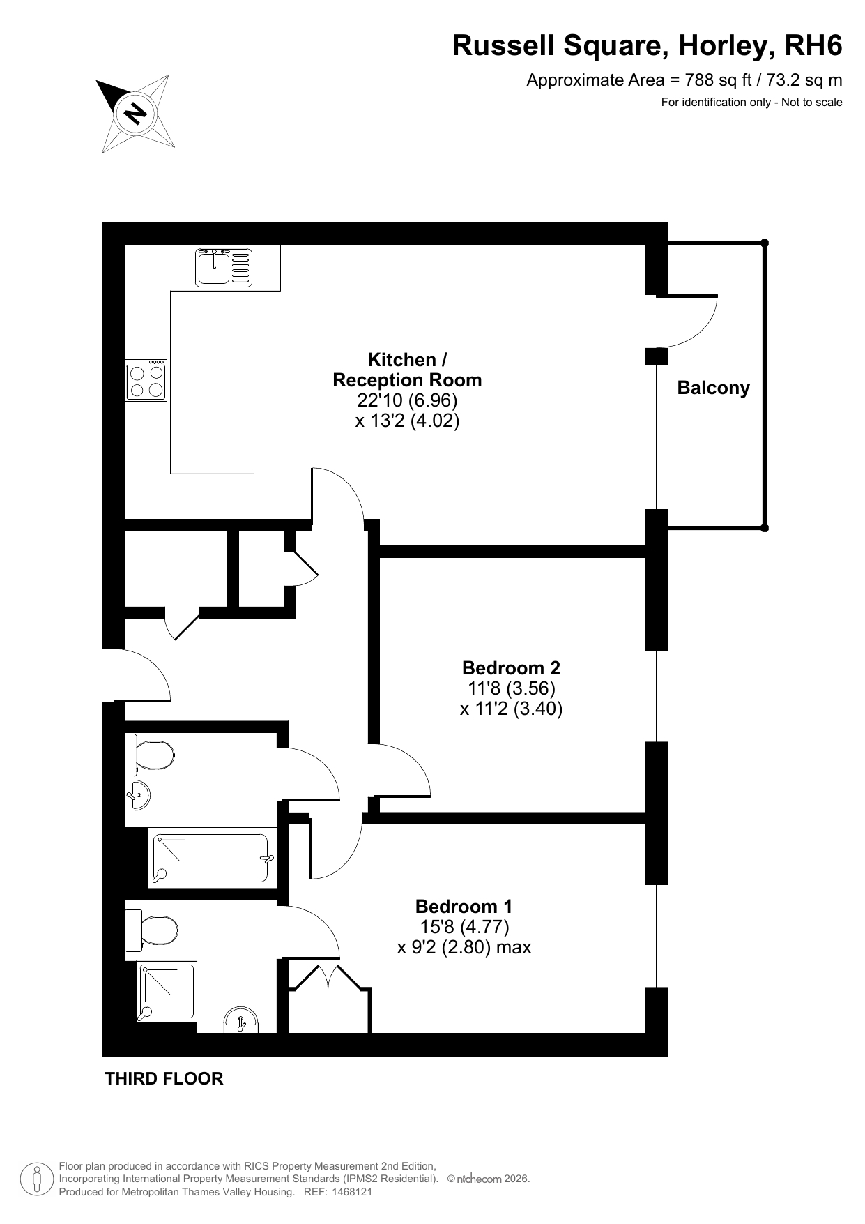 Russell Square Russells Crescent, Horley floorplan