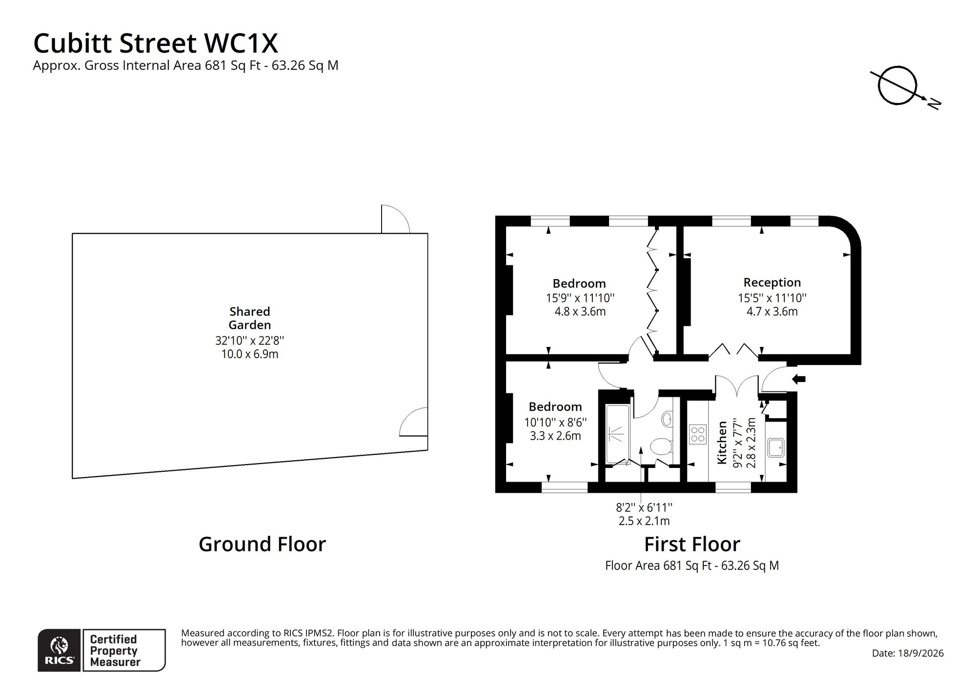 Flat C, 5 Cubitt Street, London floorplan
