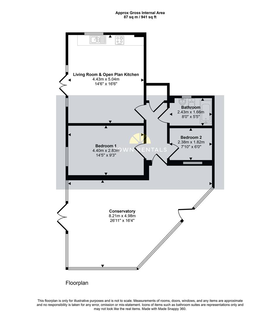 Flat 1, Hankham Lodge, Hankham Hall Road, Westham floorplan