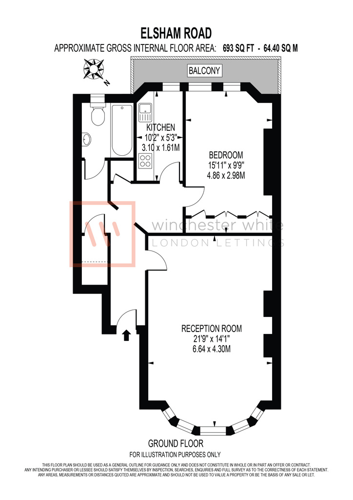 54 Elsham Road, London floorplan