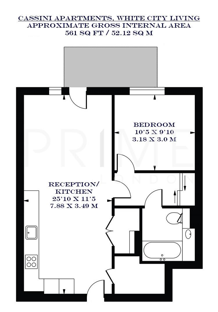 52, Cassini Apartments, White City Living floorplan