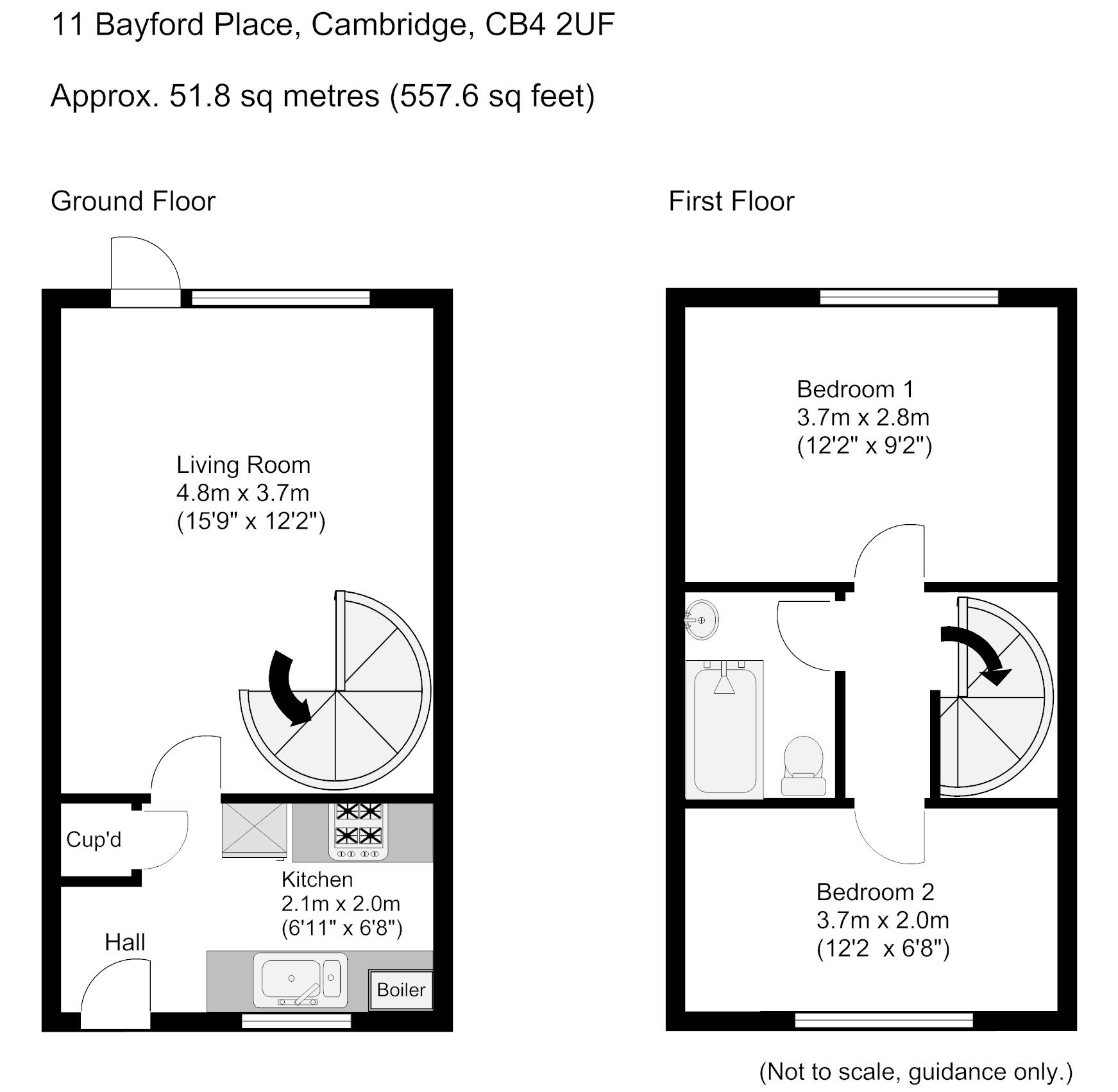 2 Bedrooms  to rent in Bayford Place, Cambridge CB4