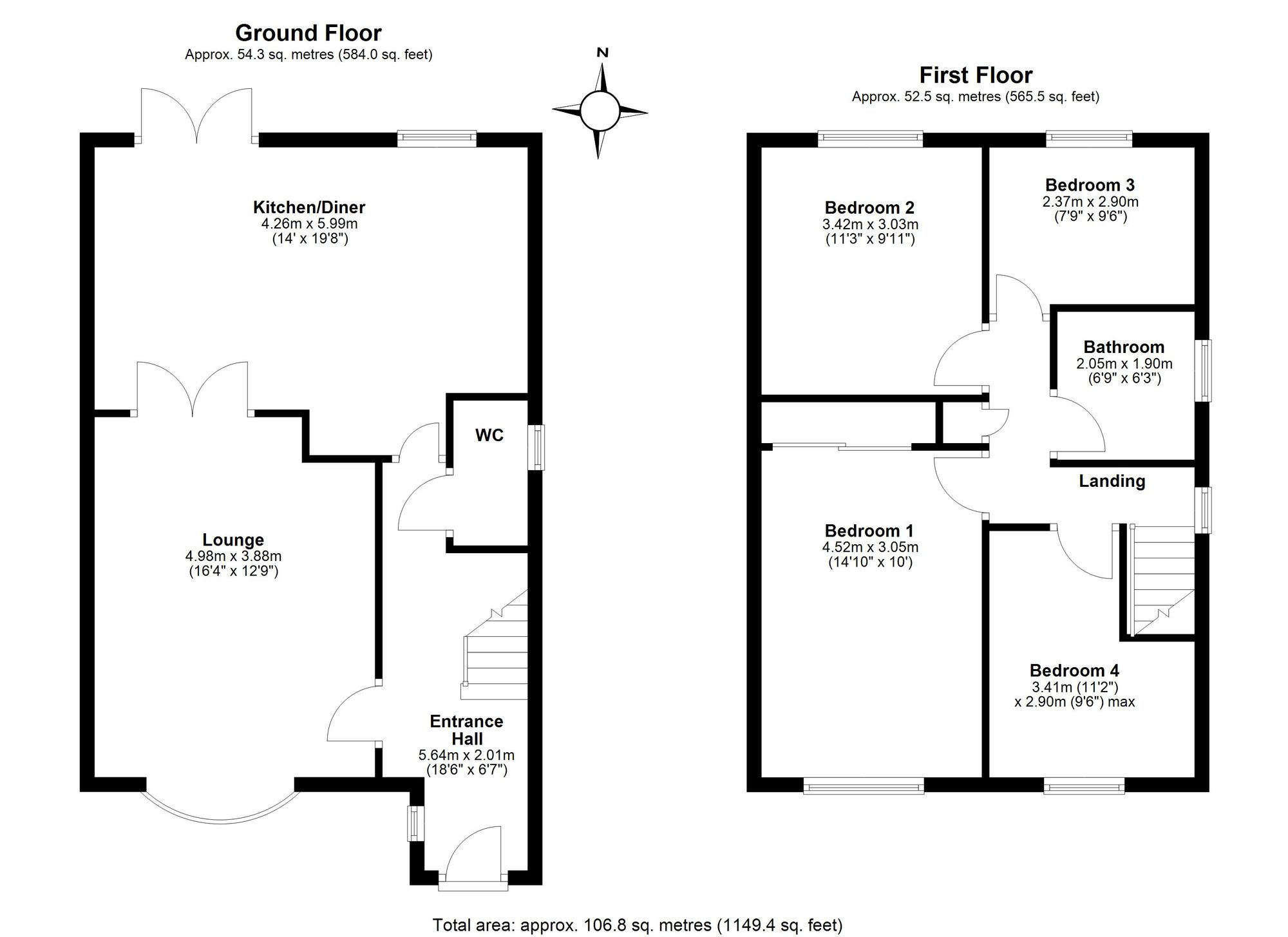 14 Budworth Close, Billingham floorplan