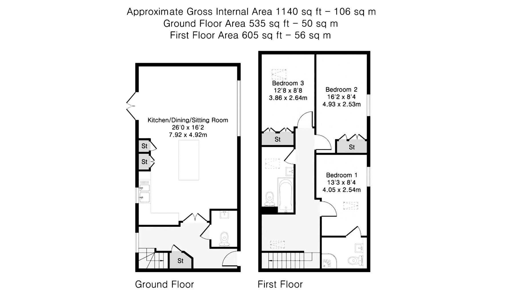 Sparrow, 3 Meadow Walk, Heathfield floorplan