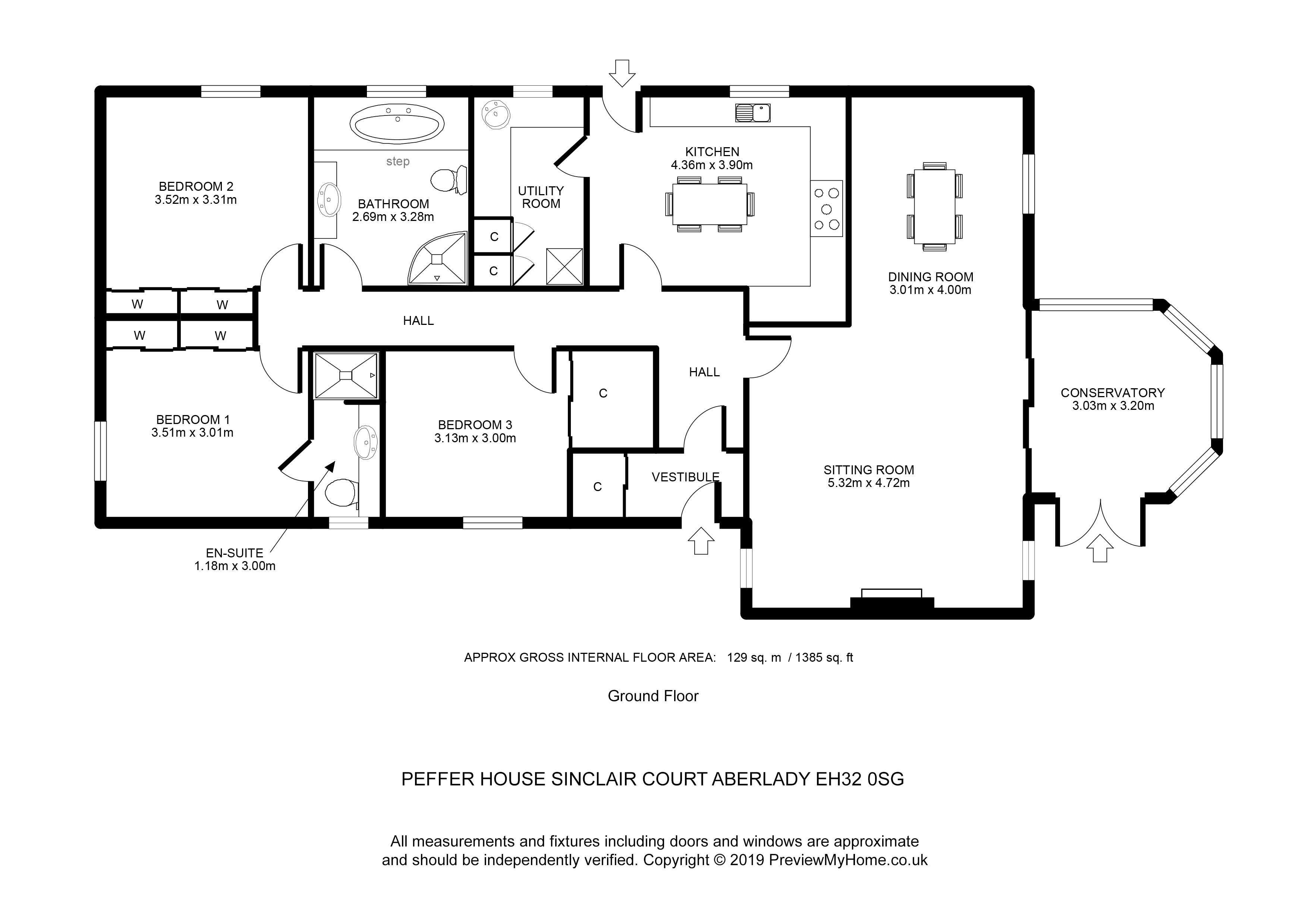 3 Bedrooms Detached bungalow for sale in Peffer House, Sinclair Court, Aberlady EH32
