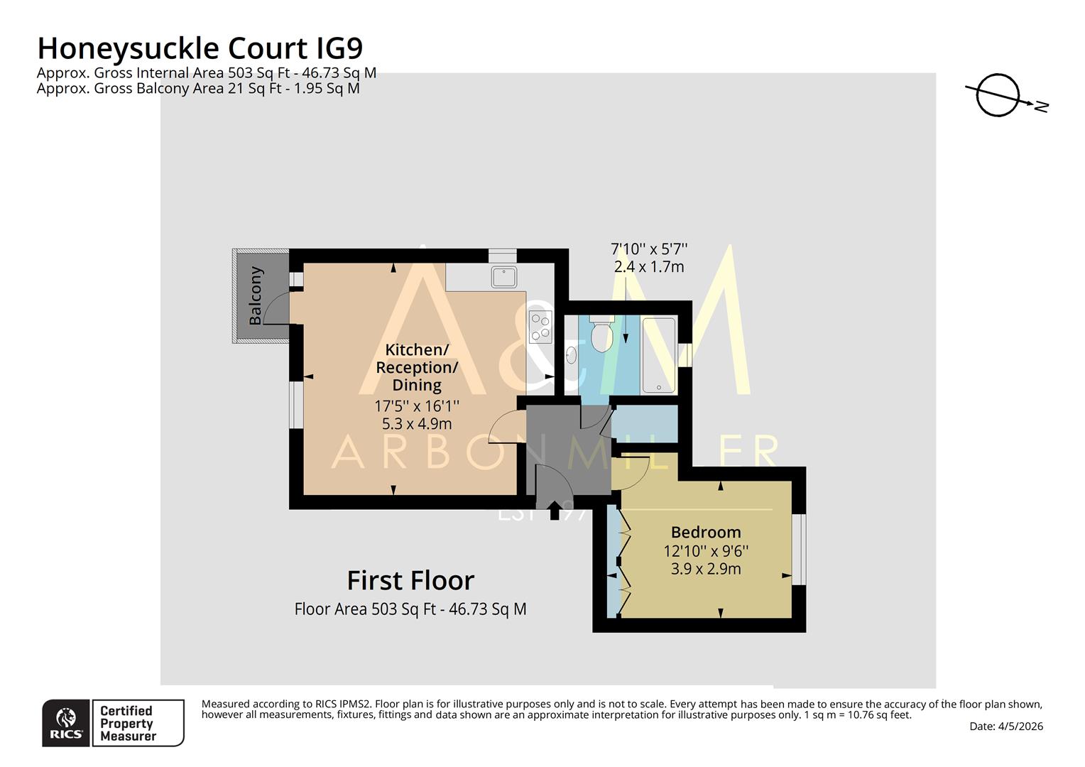 Flat 20 Honeysuckle Court, Buckhurst Way, Buckhurst Hill floorplan