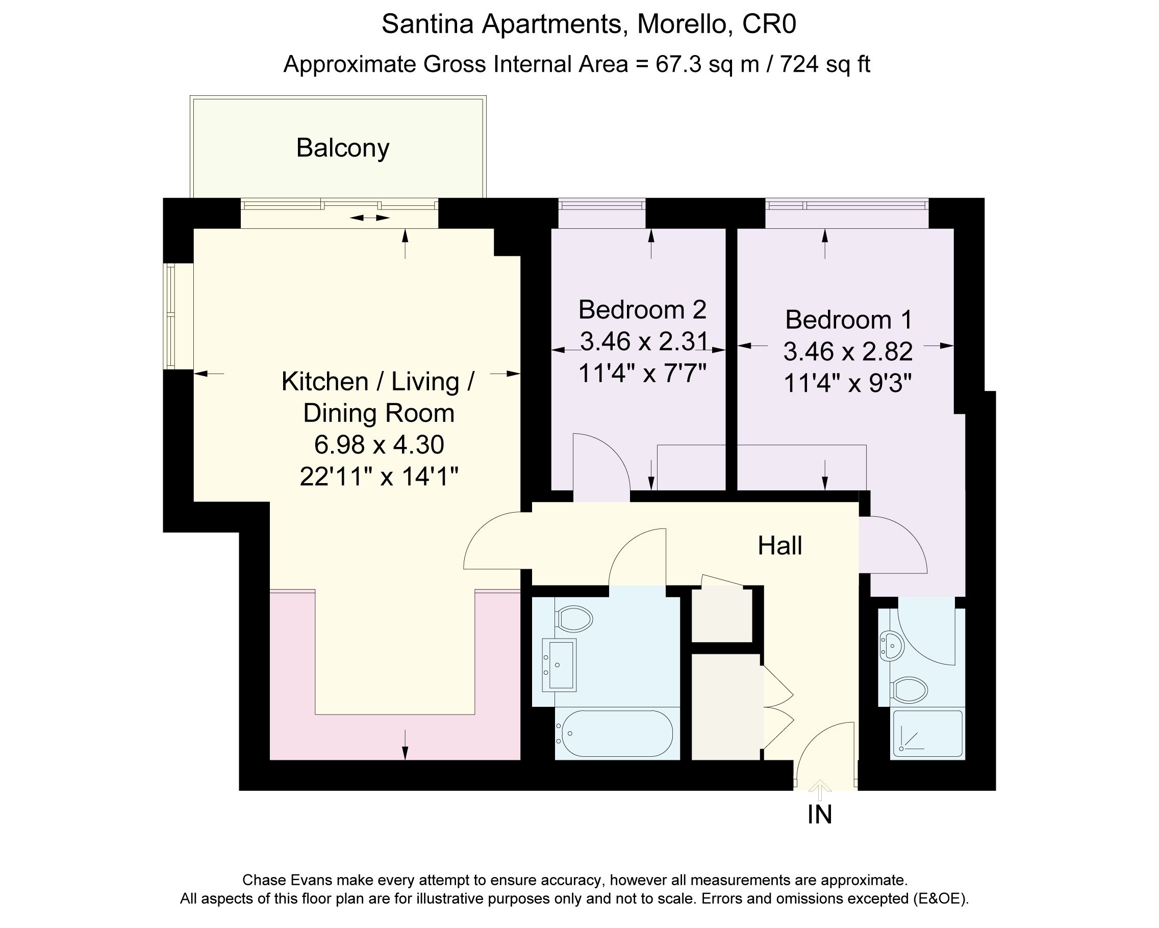 2 Bedrooms Flat to rent in Santina Apartments, Morello, Croydon CR0