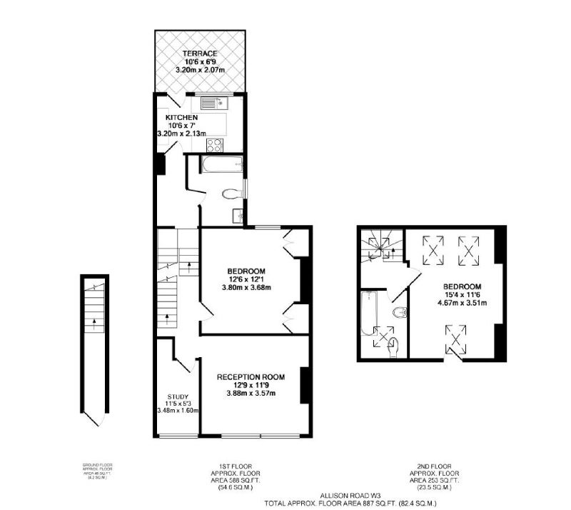 2 Bedrooms Flat to rent in Allison Road, London W3