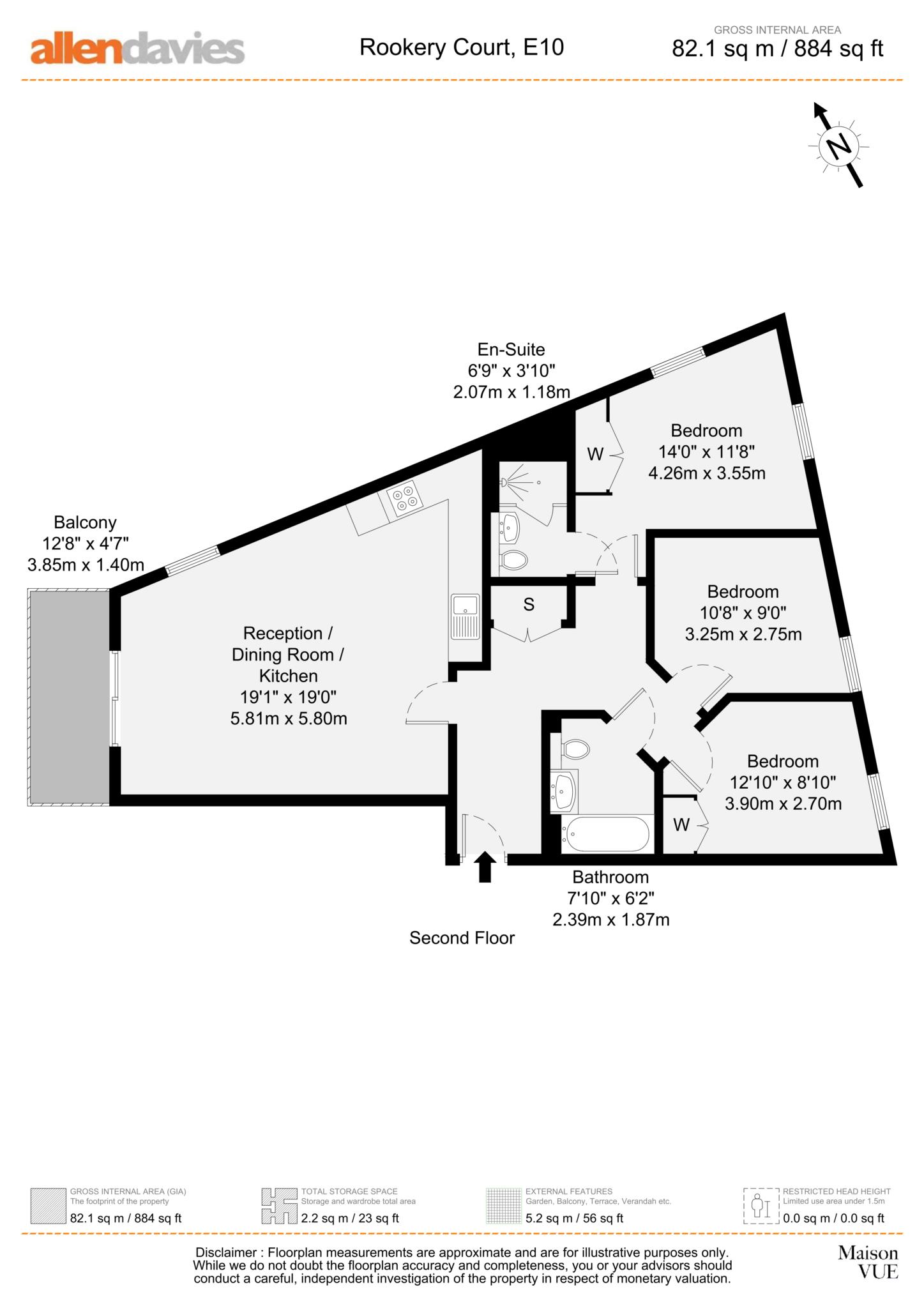 100 Rookery Court, Ruckholt Road, London floorplan