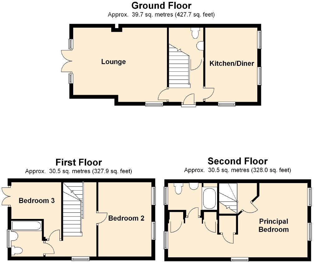 3 Bedrooms Town house for sale in Wainwright Close, Rhos On Sea, Colwyn Bay LL28