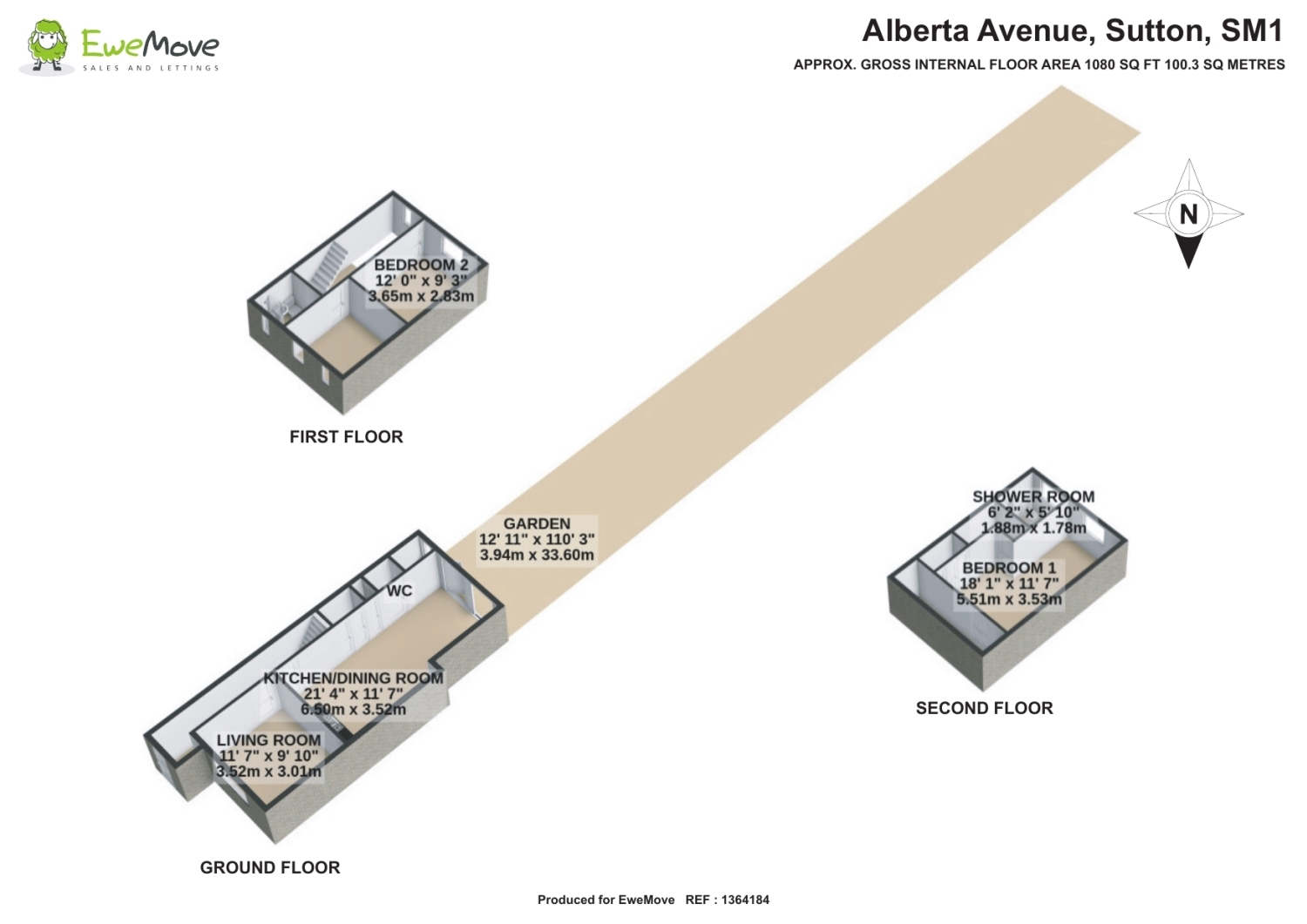 Alberta Avenue, Cheam, Sutton, Surrey, SM1 floorplan