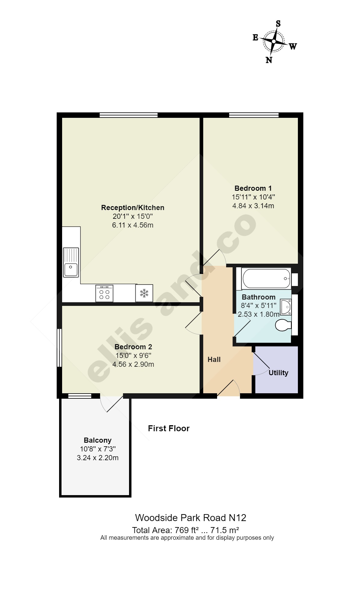 Flat 14, 66, Woodside Park Road, London floorplan