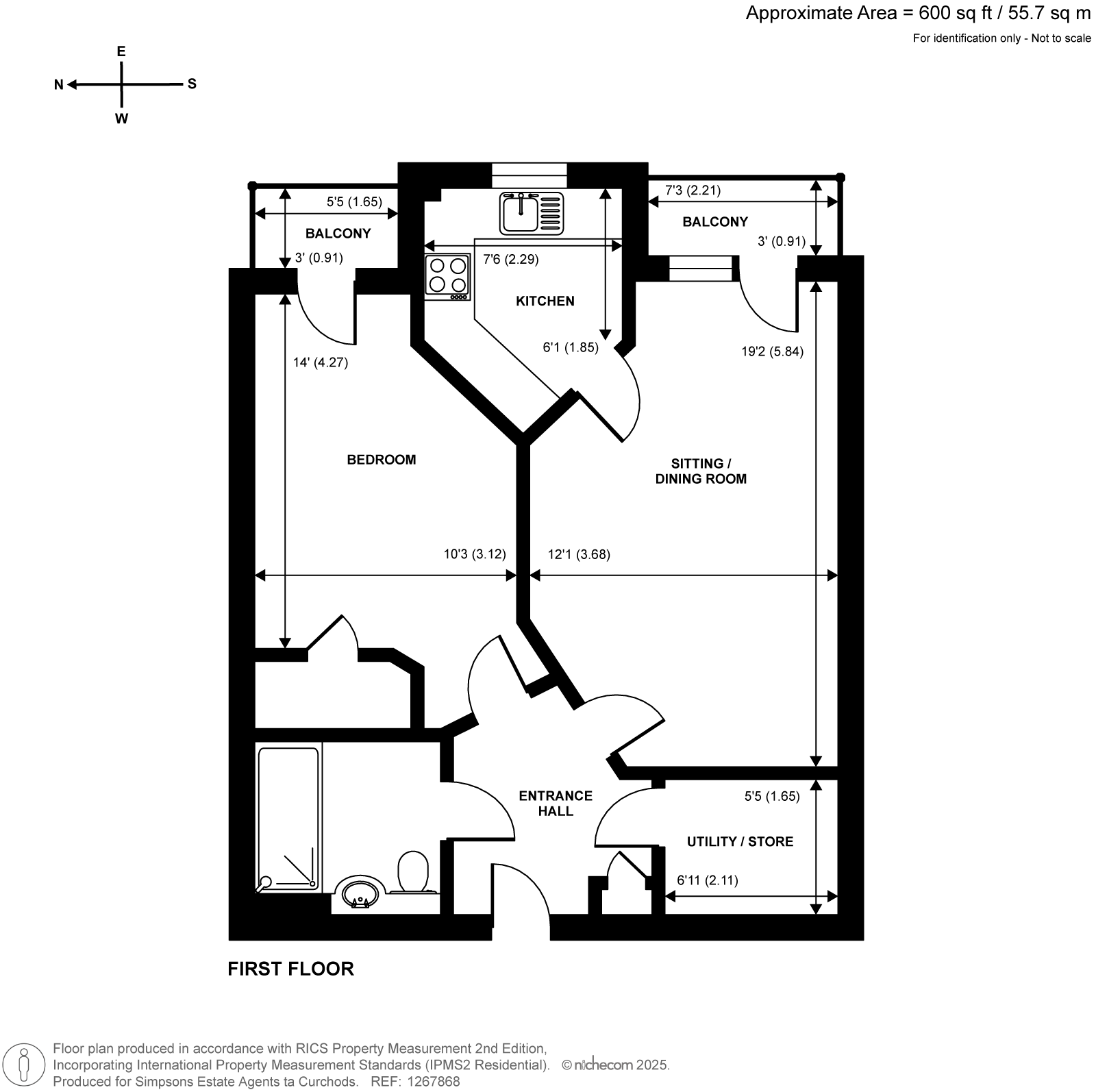 Flat 6 Holly Place, 18, High Street, Cobham floorplan