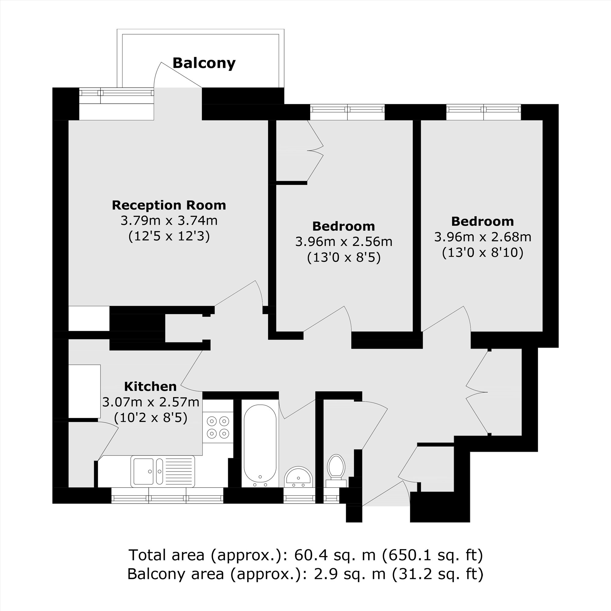 Flat 15, Lingfield House, Lancaster Street, London floorplan
