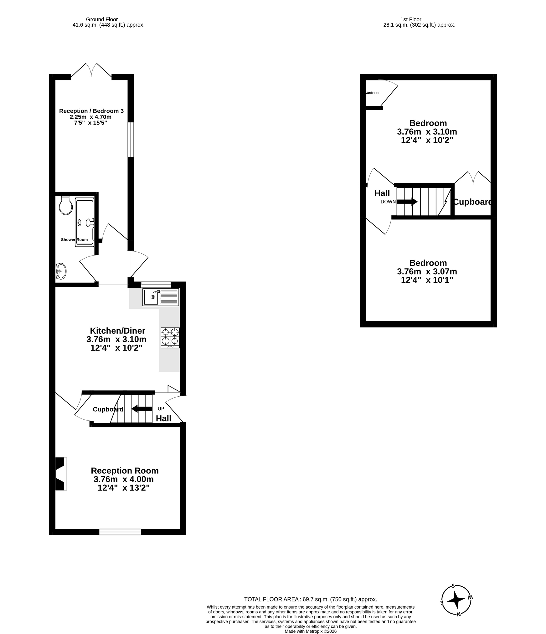 63, Clayton Road, Chessington floorplan