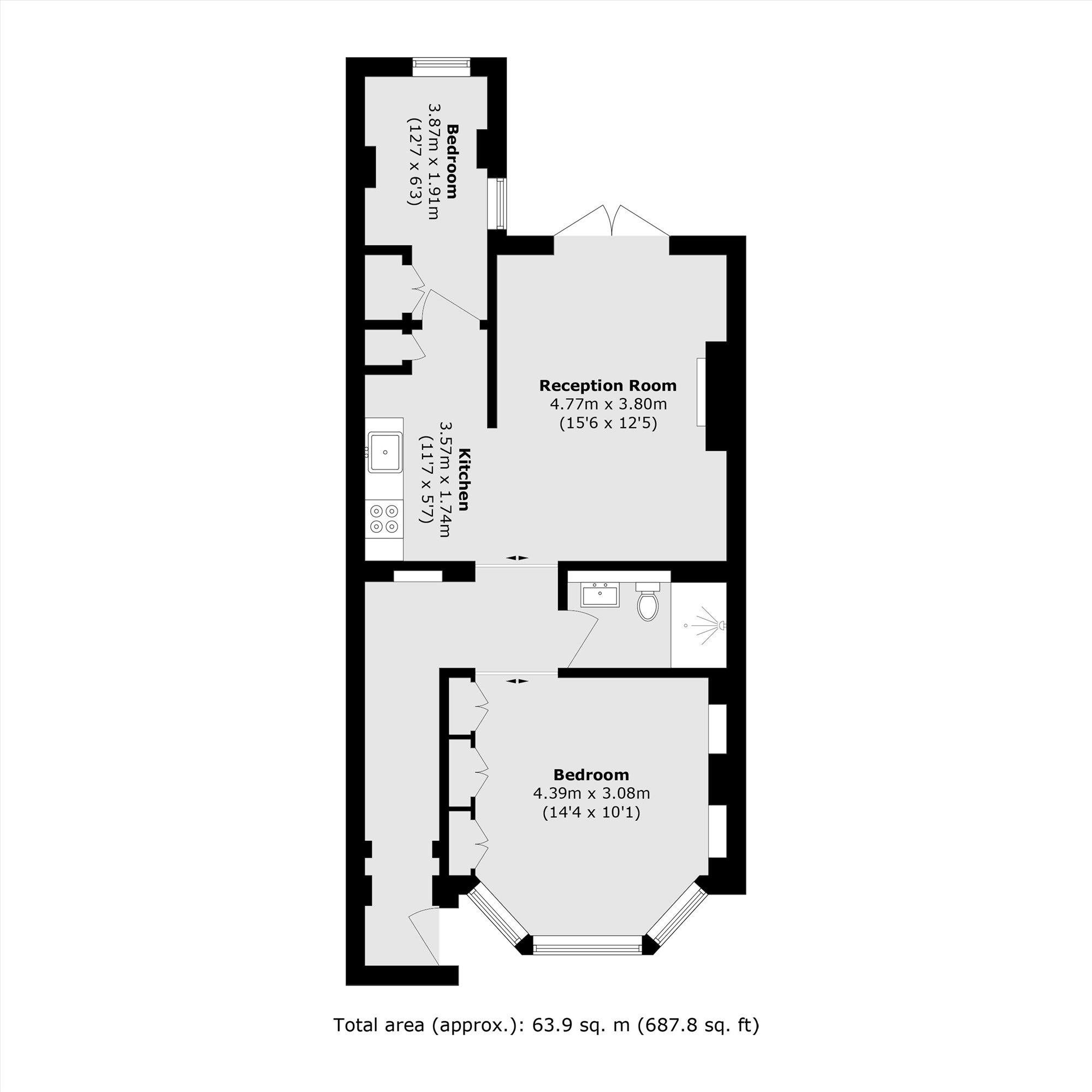 Basement Flat, 184, Westbourne Park Road, London floorplan
