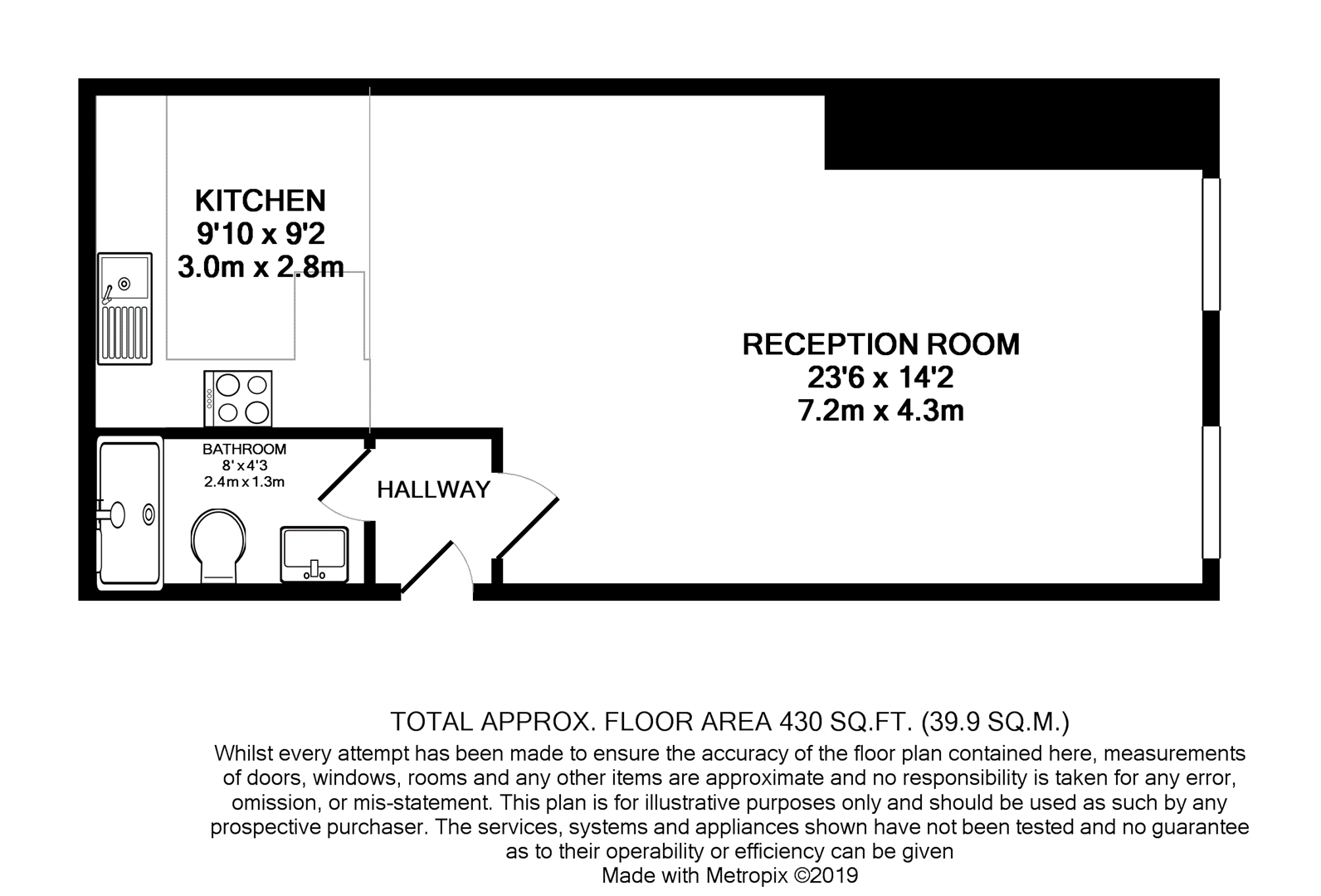 Flat 2, 15F, Stone Street, Brighton floorplan