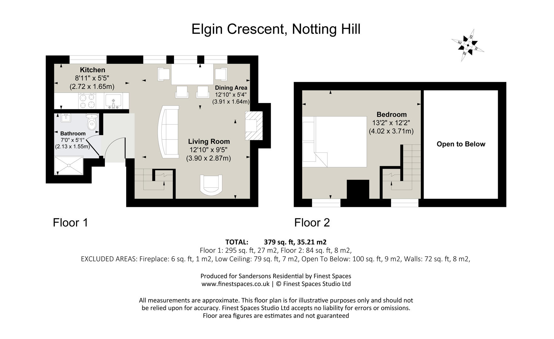 Flat E, 16, Elgin Crescent, London floorplan
