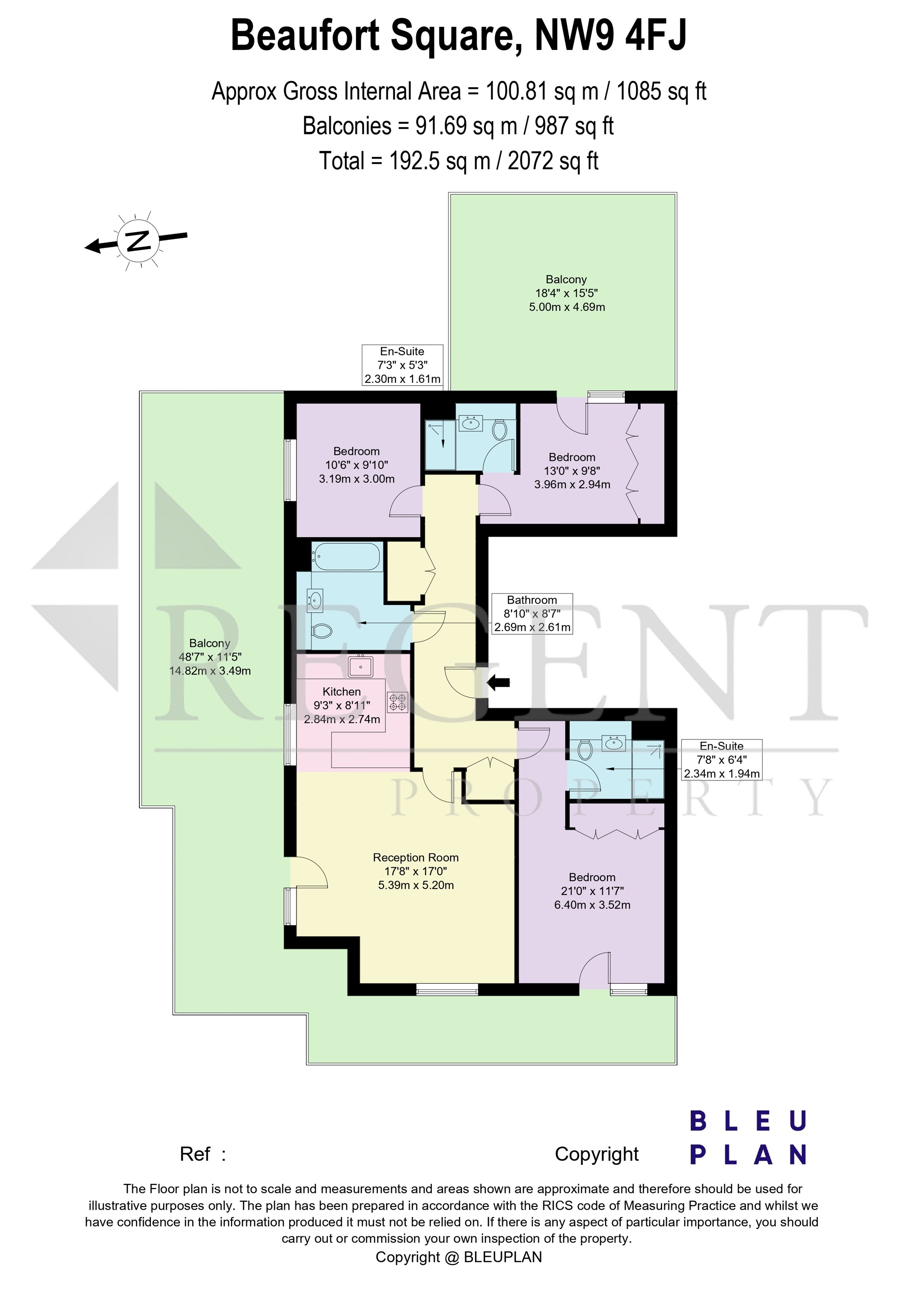 13, Flat 132, Beaufort Square, London floorplan