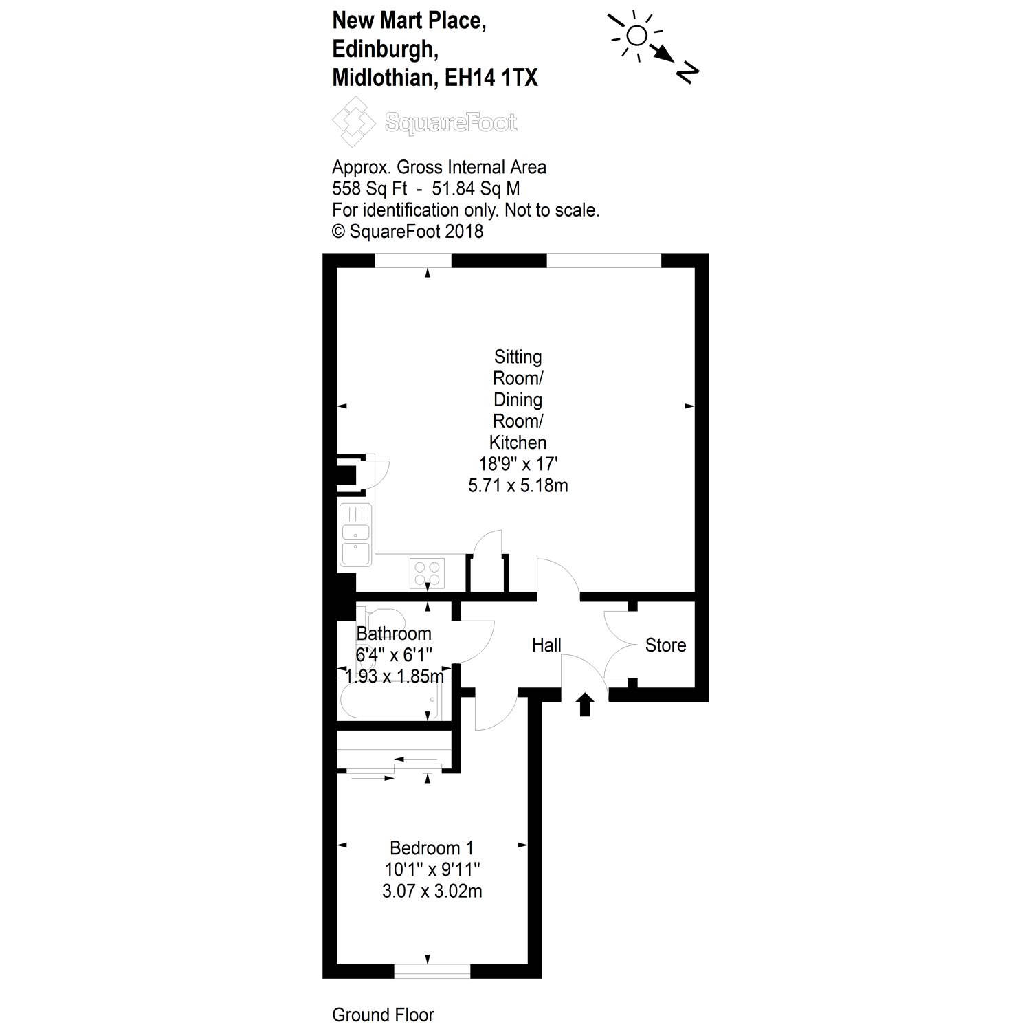 1 Bedrooms Flat for sale in New Mart Place, Edinburgh, Midlothian EH14