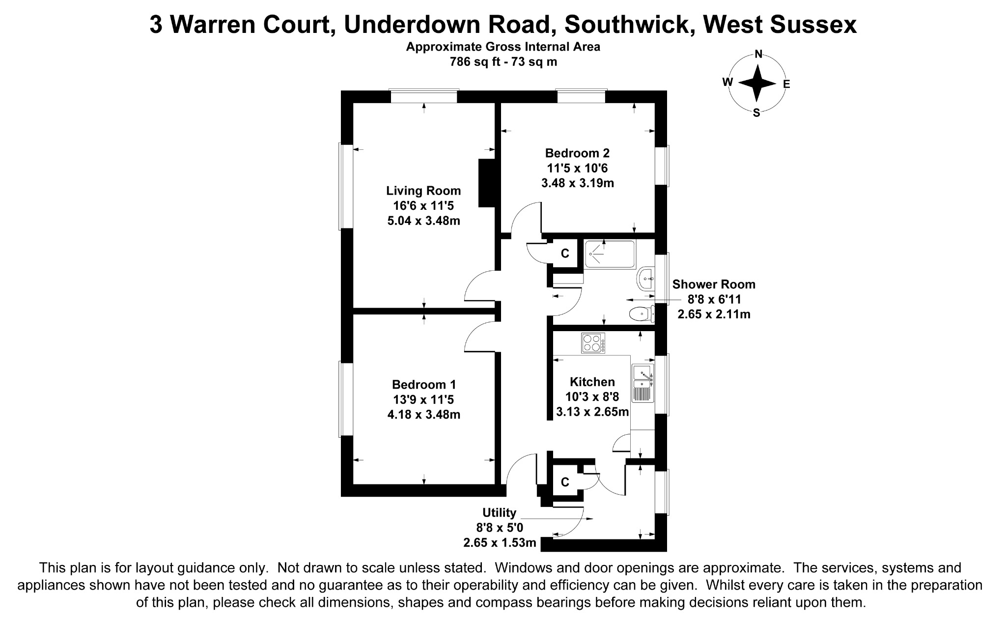 Flat 3, Warren Court, Southwick floorplan