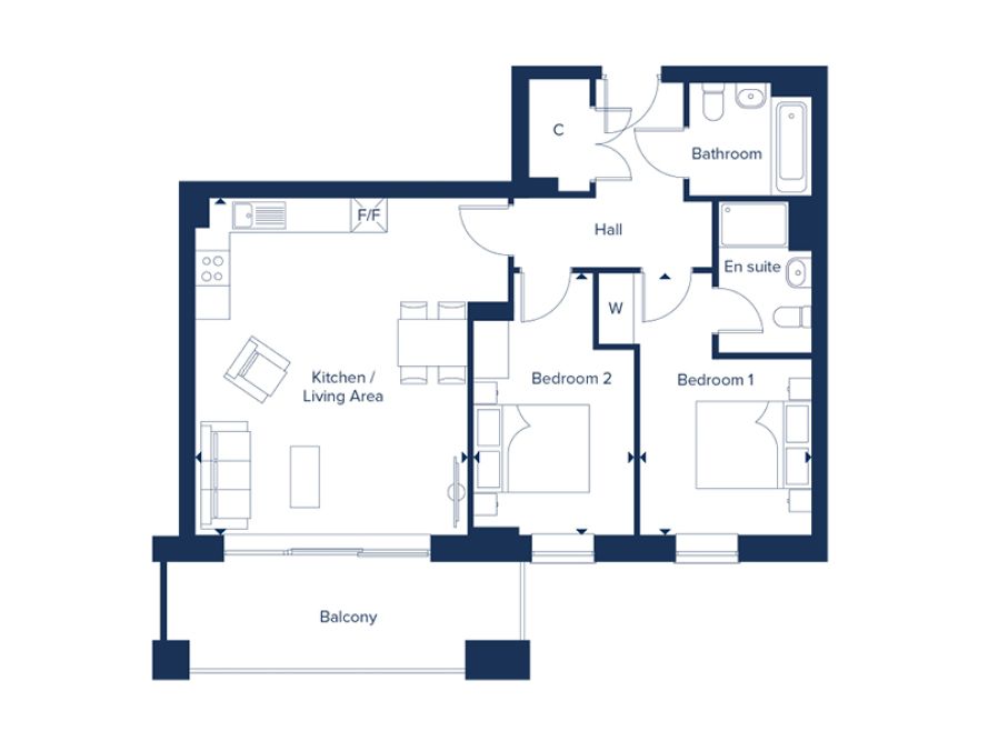 401, Overgate, Milton Keynes floorplan