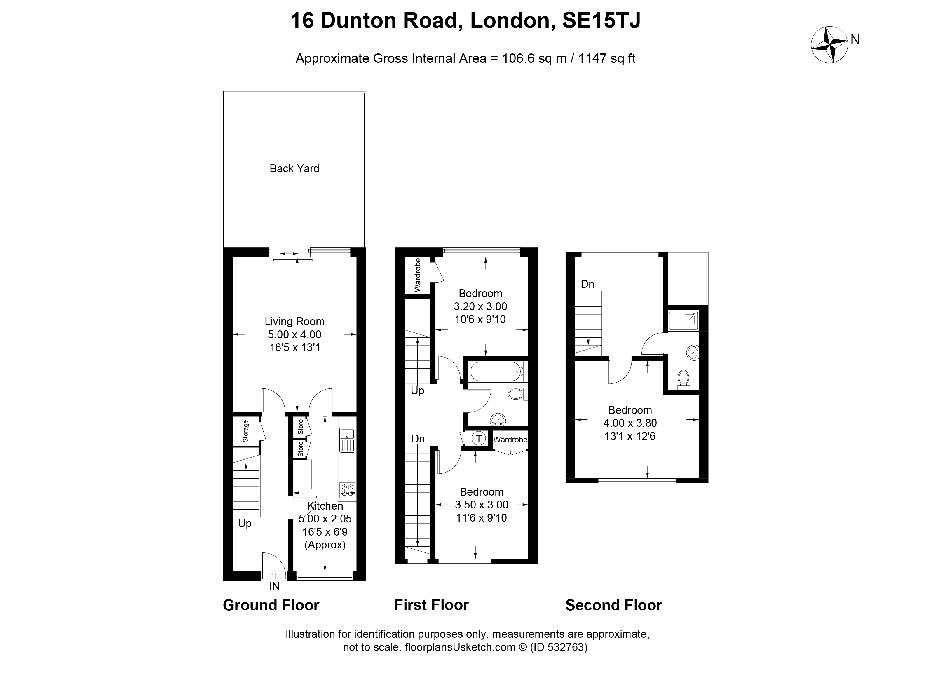 16 , Dunton Road, London floorplan