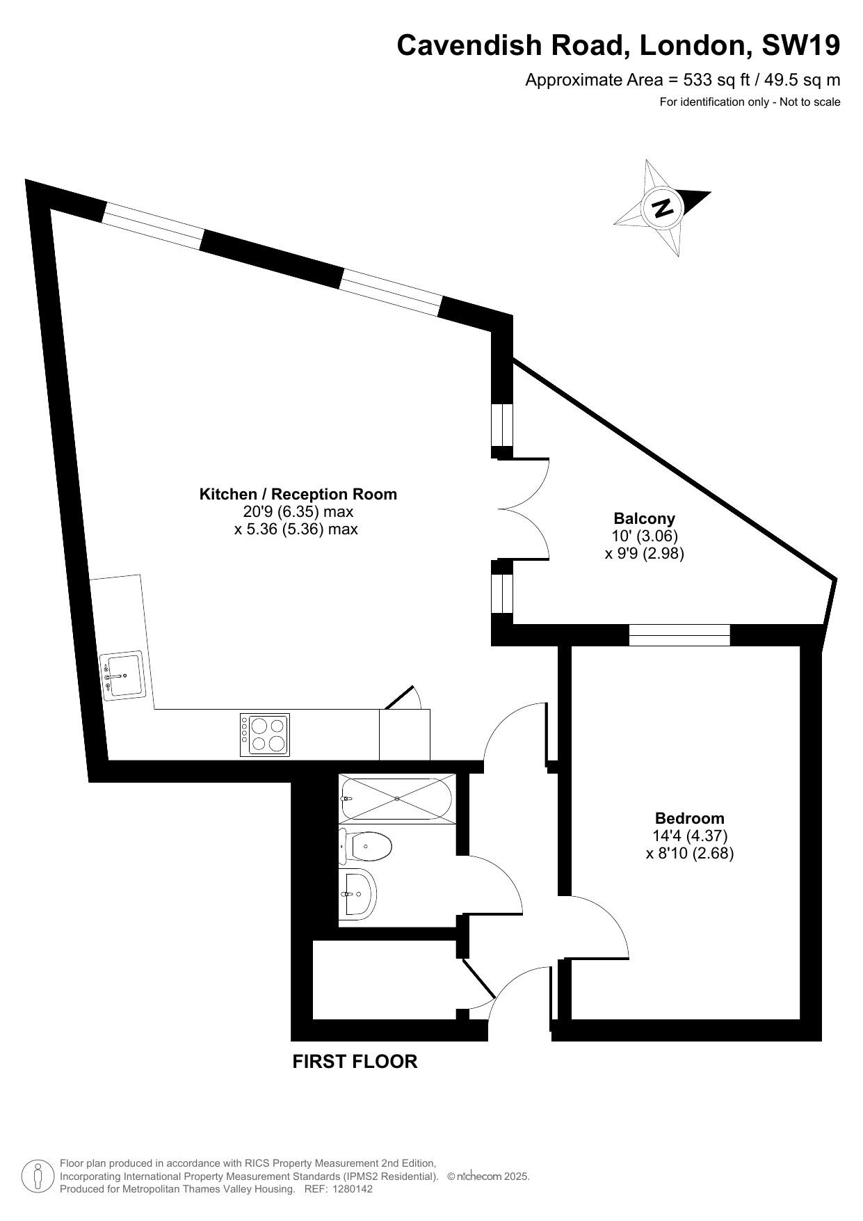 Flat 3, 2c, Cavendish Road, London floorplan
