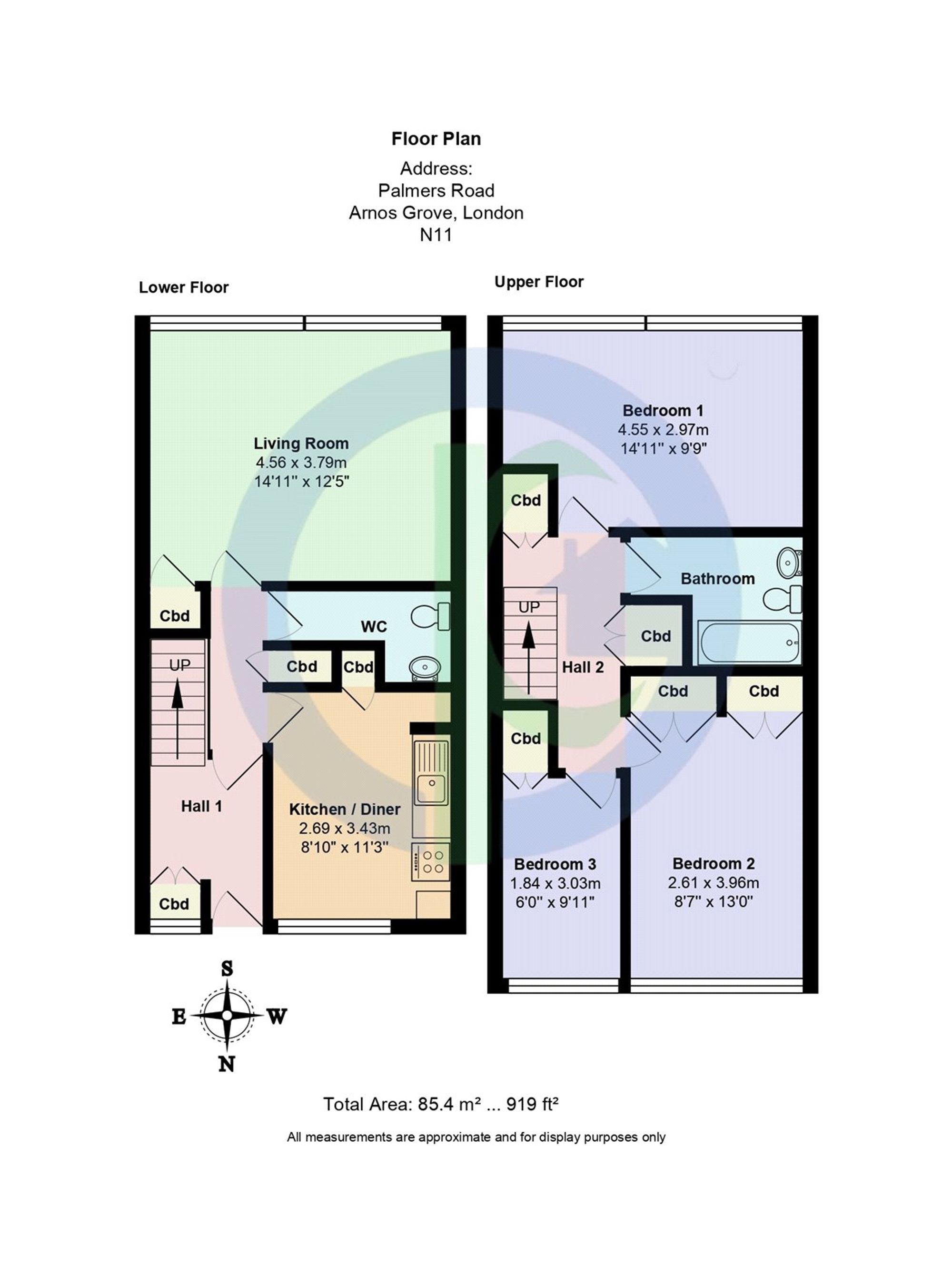 112 Palmers Road, London floorplan