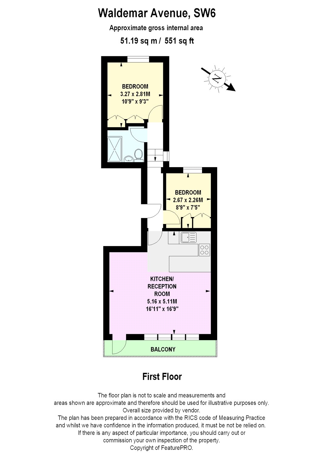 2 Bedrooms Flat for sale in Waldemar Avenue, Fulham, London SW6