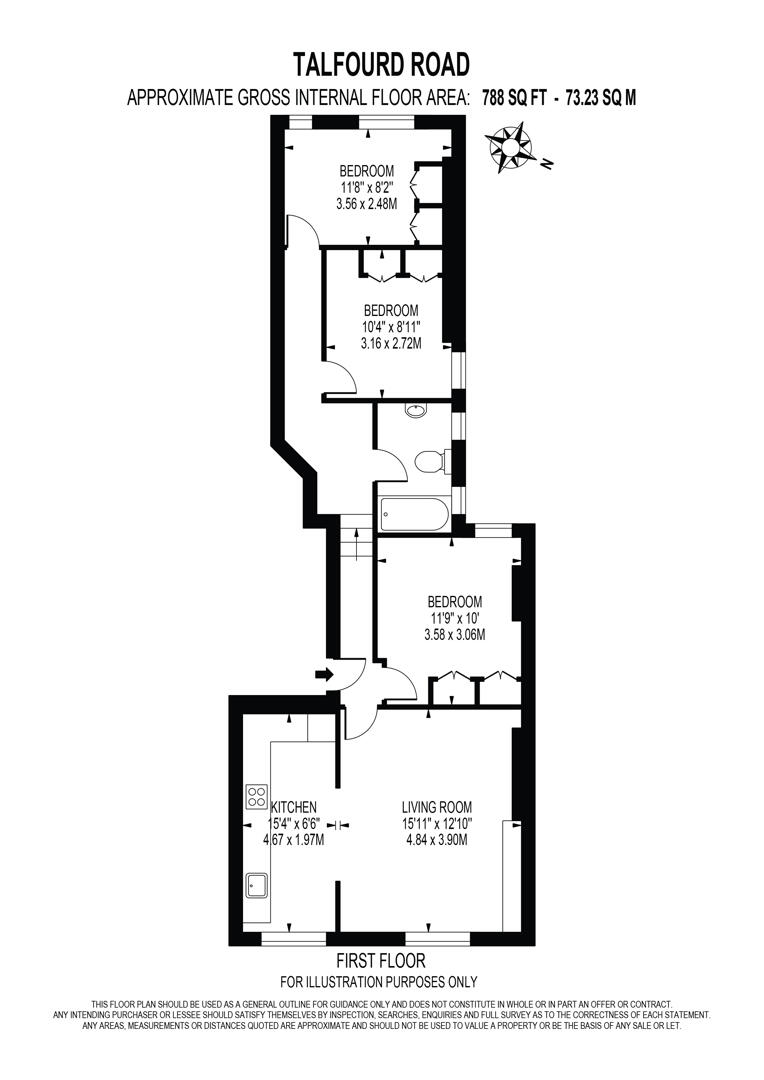 Flat F, 86, Talfourd Road, London floorplan