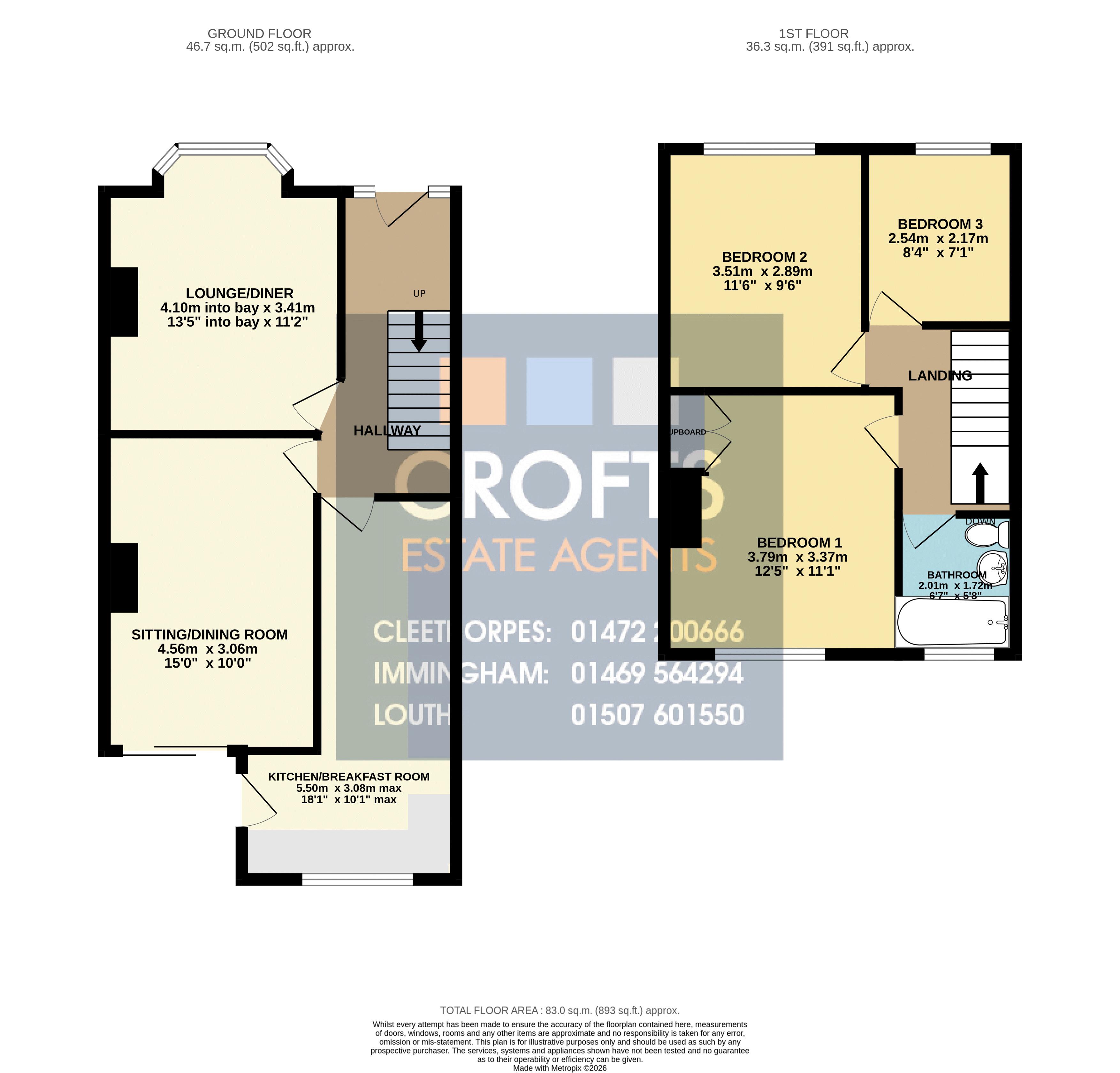 56, Suggitts Lane, Cleethorpes floorplan