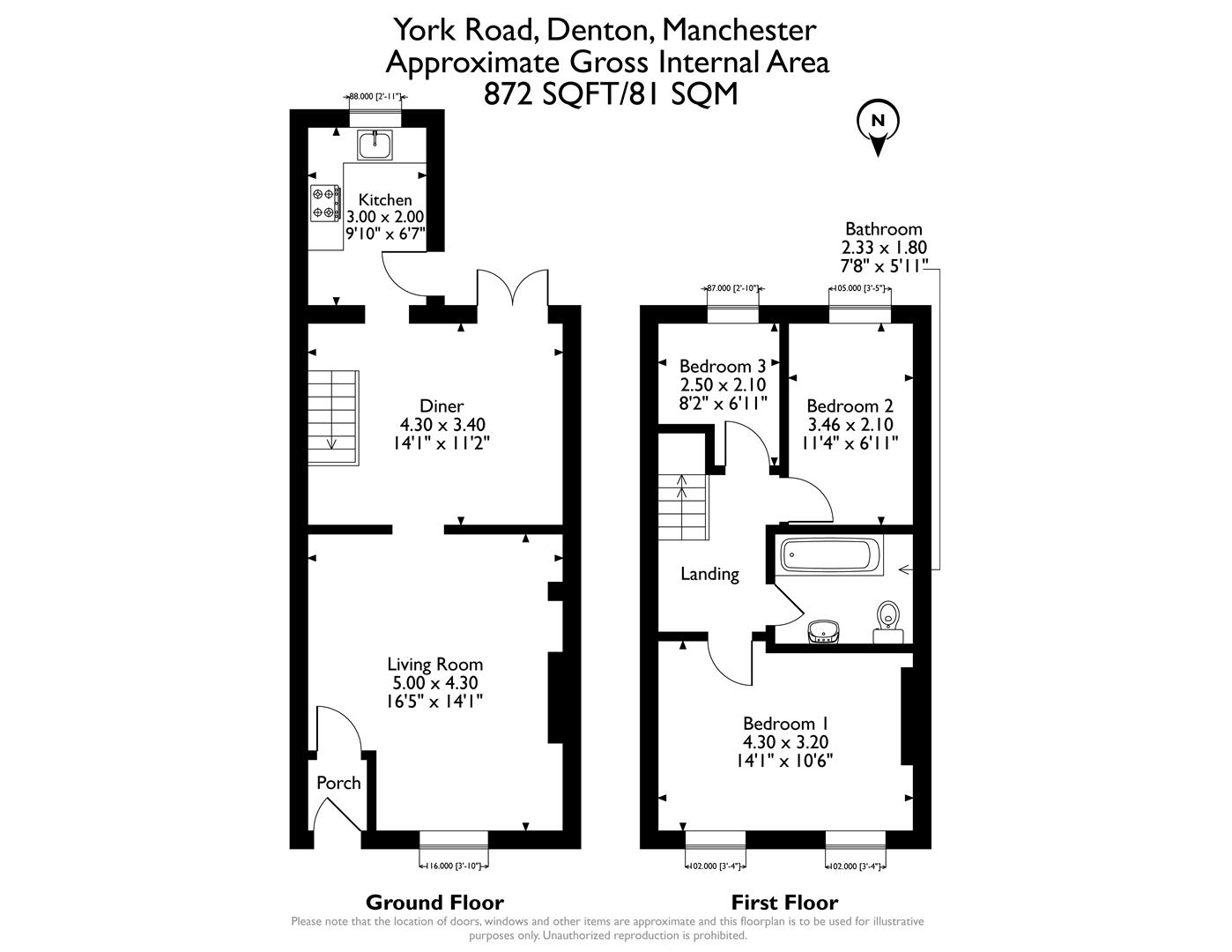 22, York Road, Manchester floorplan