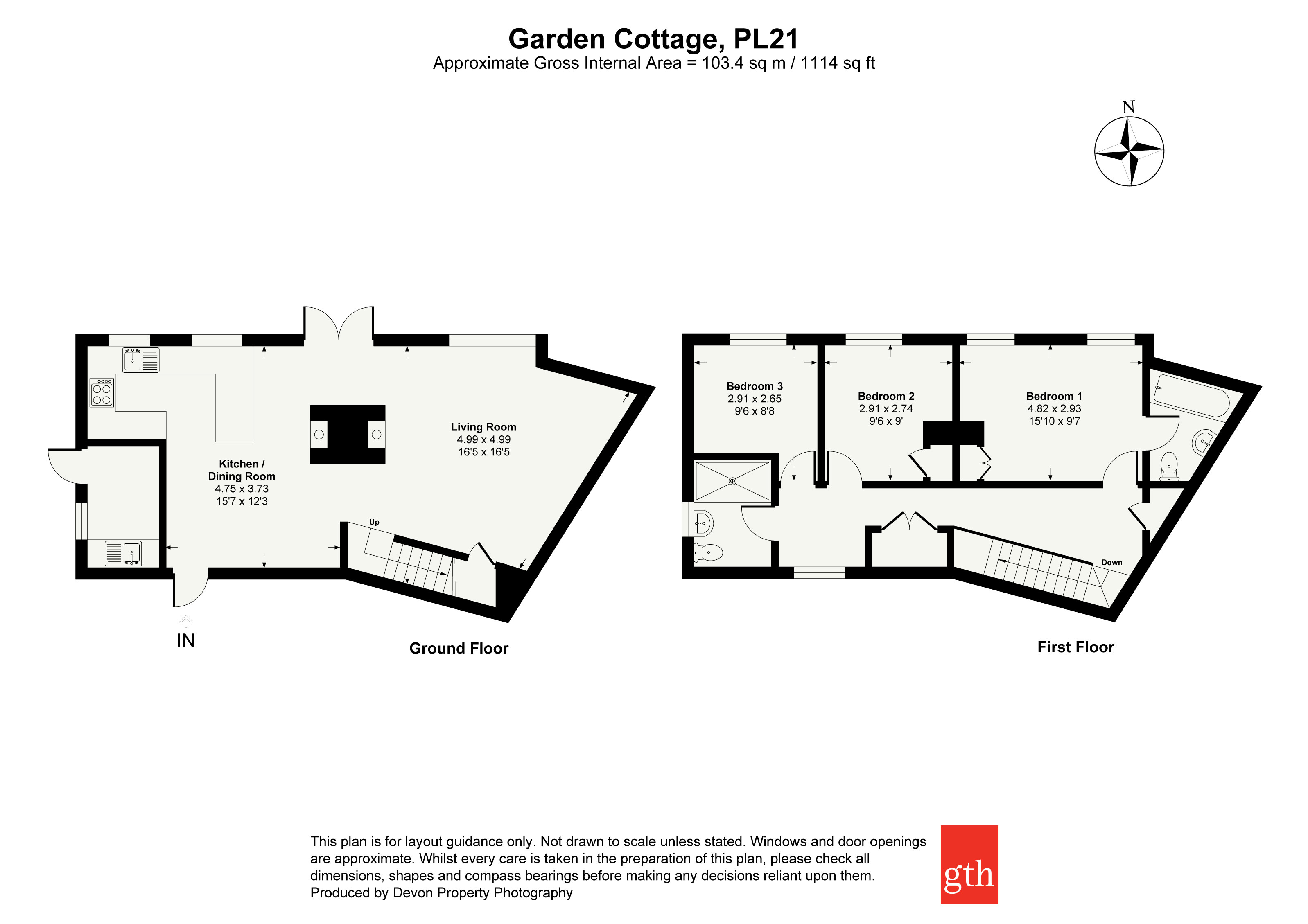 Garden Cottage, Keaton,, Ermington, Devon floorplan