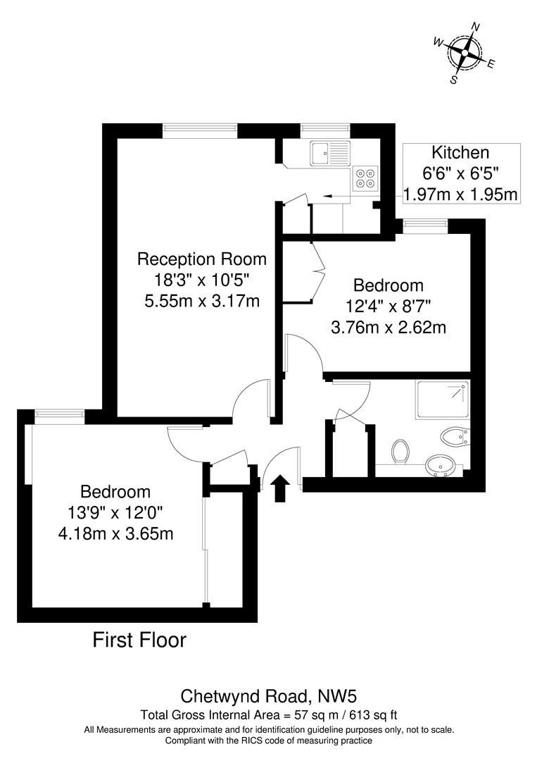 Flat 4, 121, Chetwynd Road, London floorplan