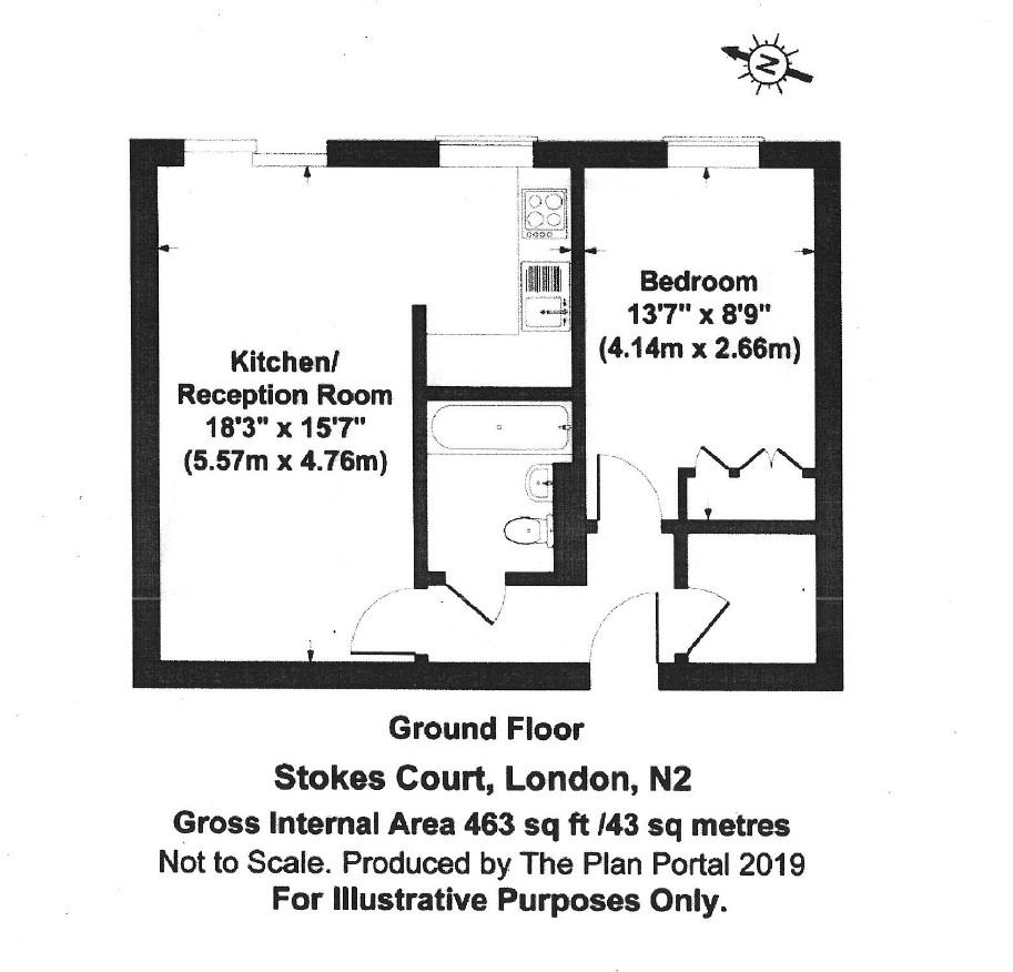Flat 1, Stokes Court, Diploma Avenue, London floorplan