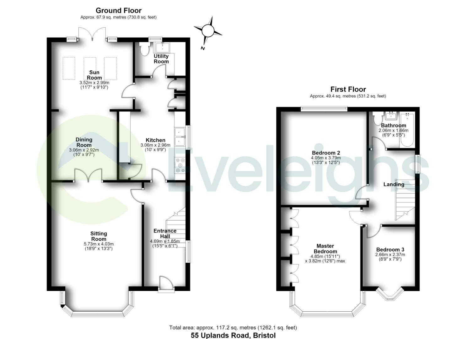 55, Uplands Road, Bristol floorplan