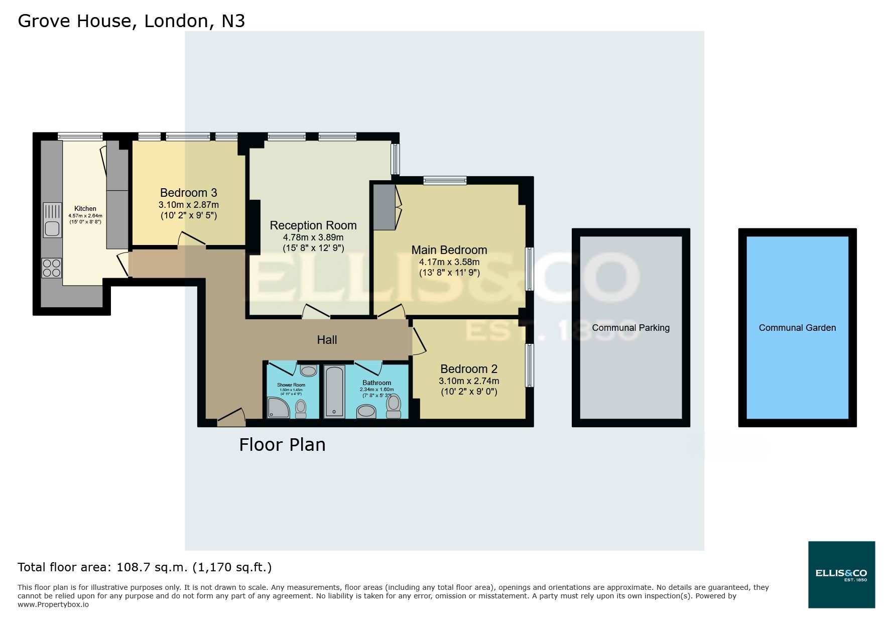 Flat 27, Grove House,, Waverley Grove, Finchley floorplan