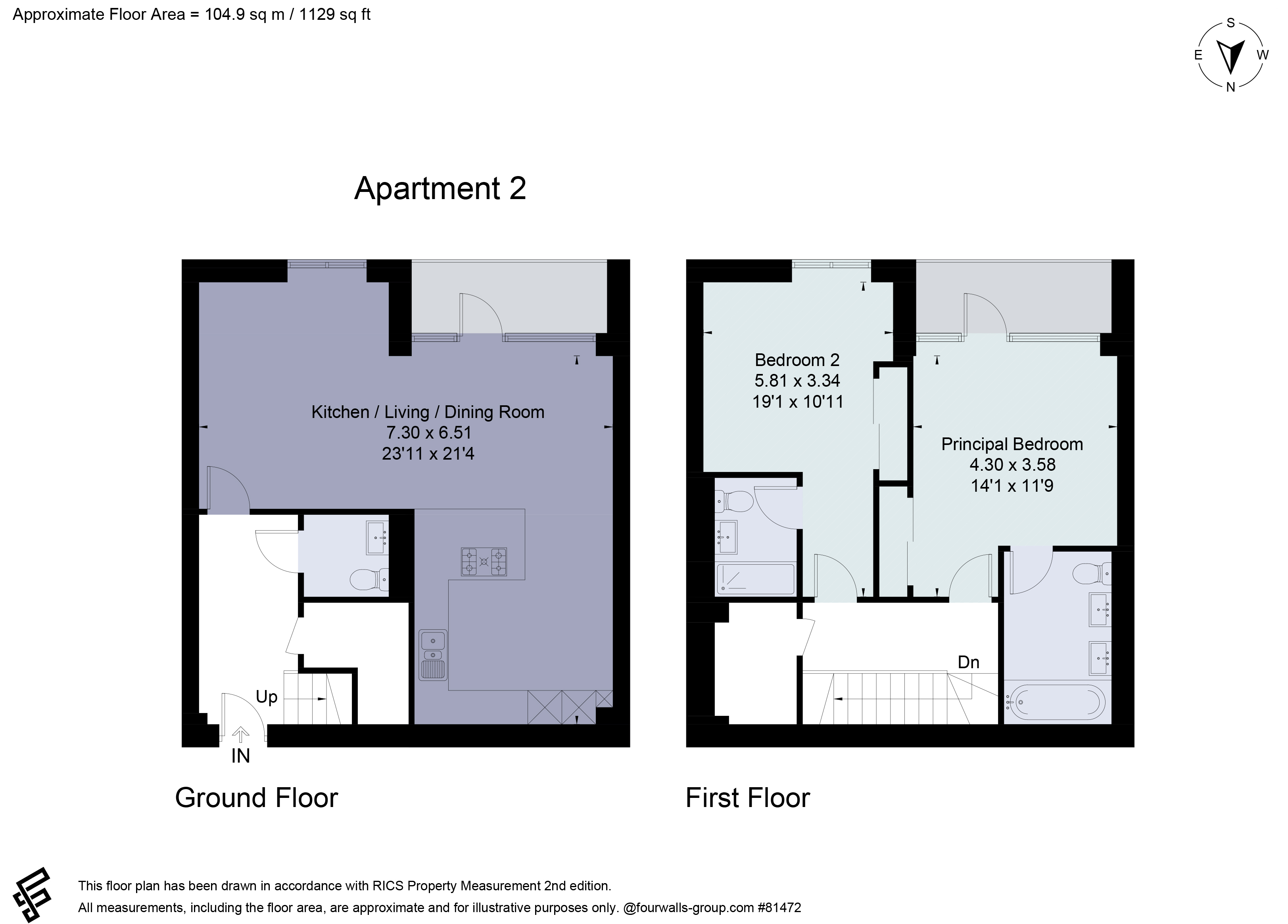 Flat 2, Wrest House,, The Claves, Milbrook Park floorplan