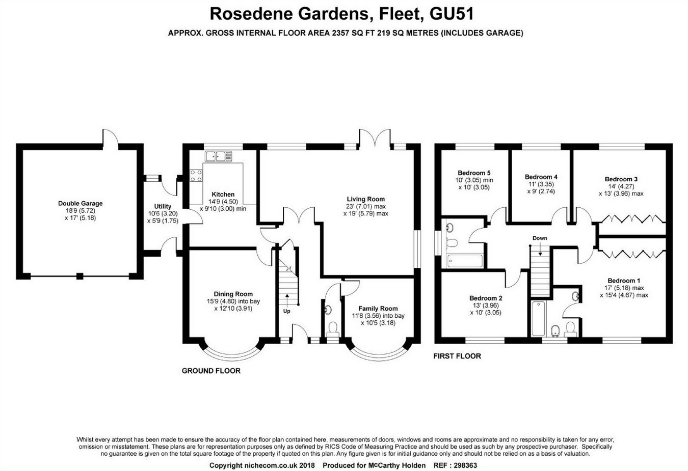 5 Bedrooms Detached house for sale in Rosedene Gardens, Fleet GU51