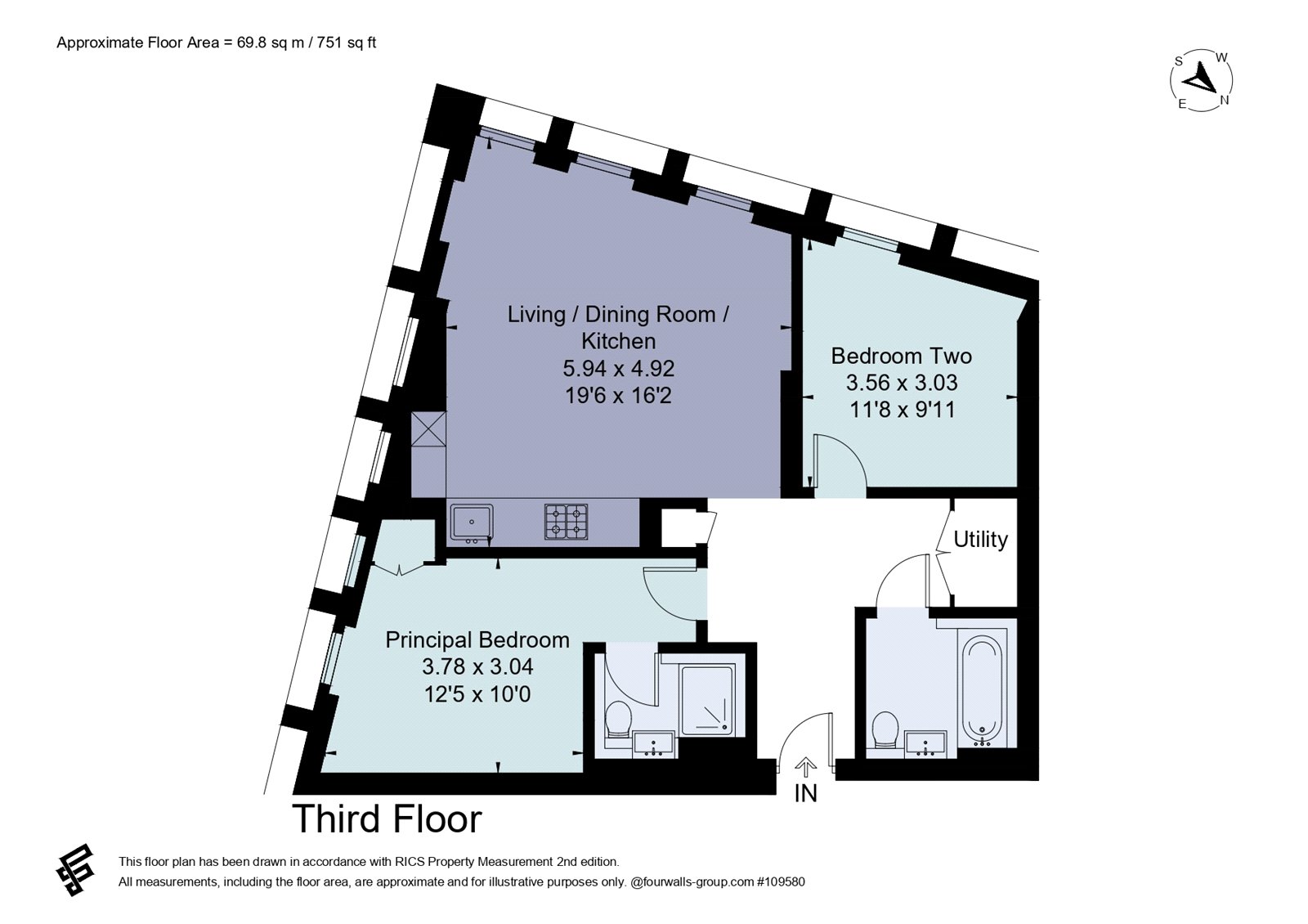 Flat 303,, Carding Building, Manchester floorplan